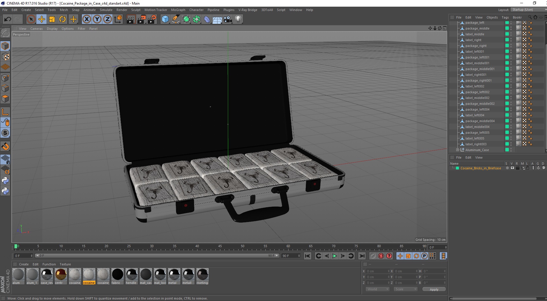 3D Cocaine Package in Case model