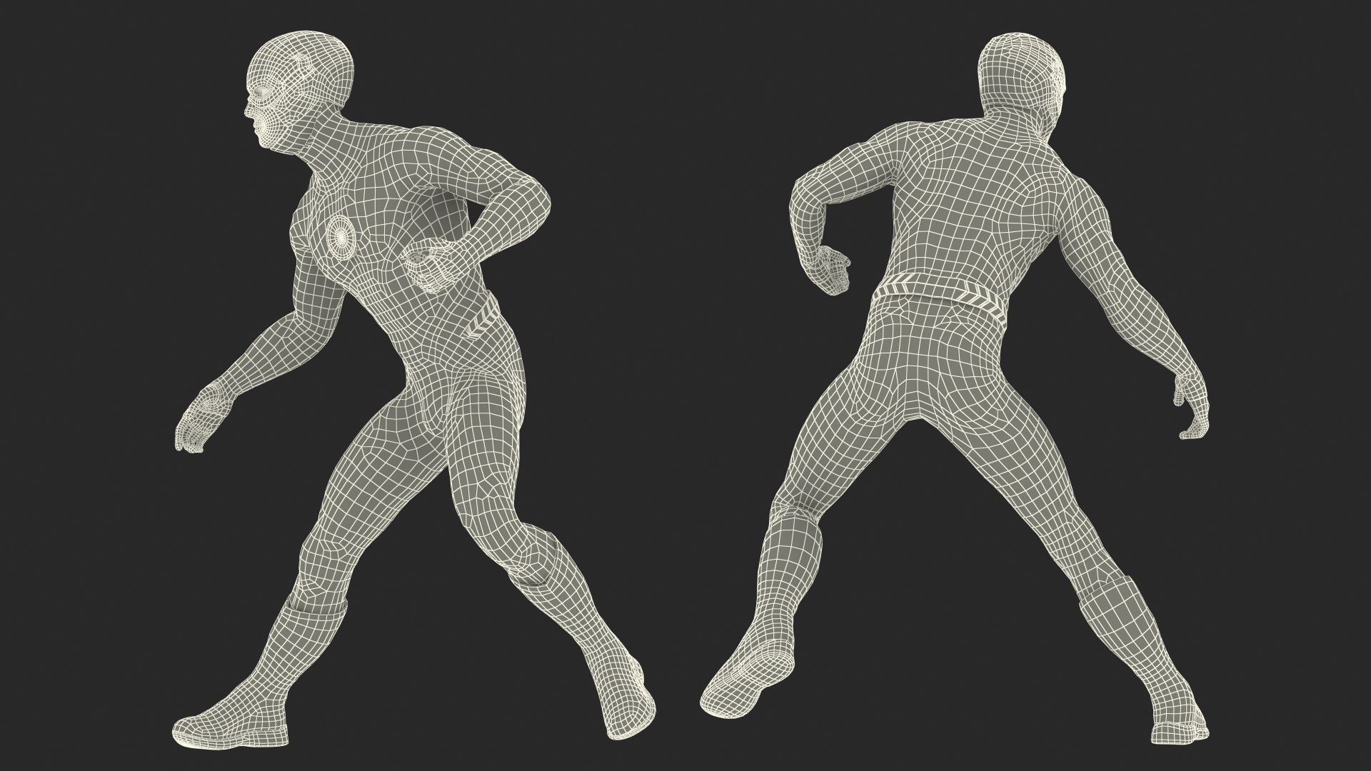 Superhero Wearing Black Suit Fighting Pose 3D