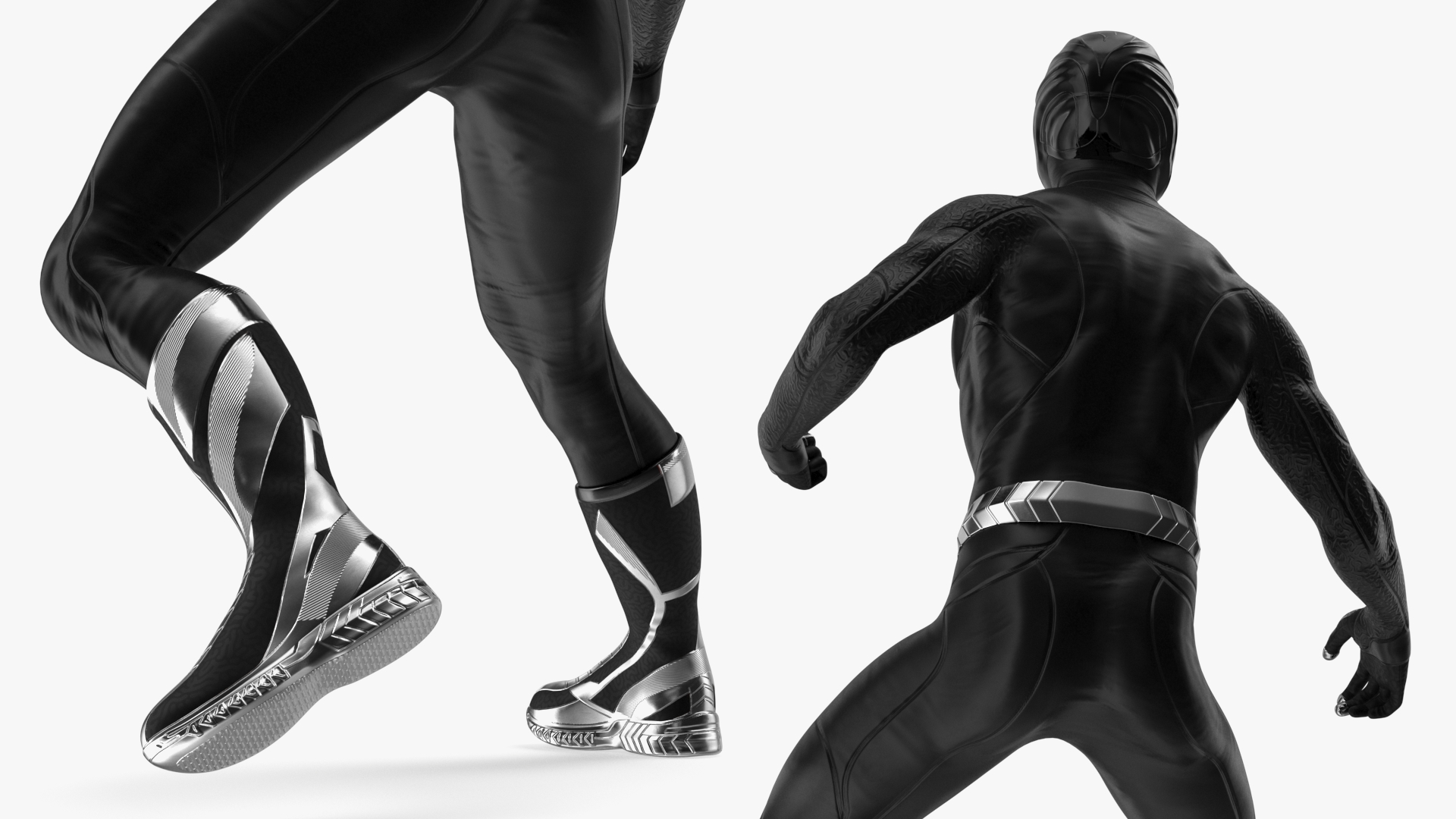 Superhero Wearing Black Suit Fighting Pose 3D