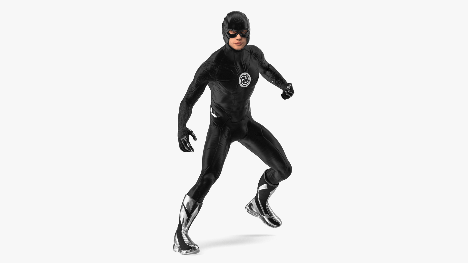 Superhero Wearing Black Suit Fighting Pose 3D