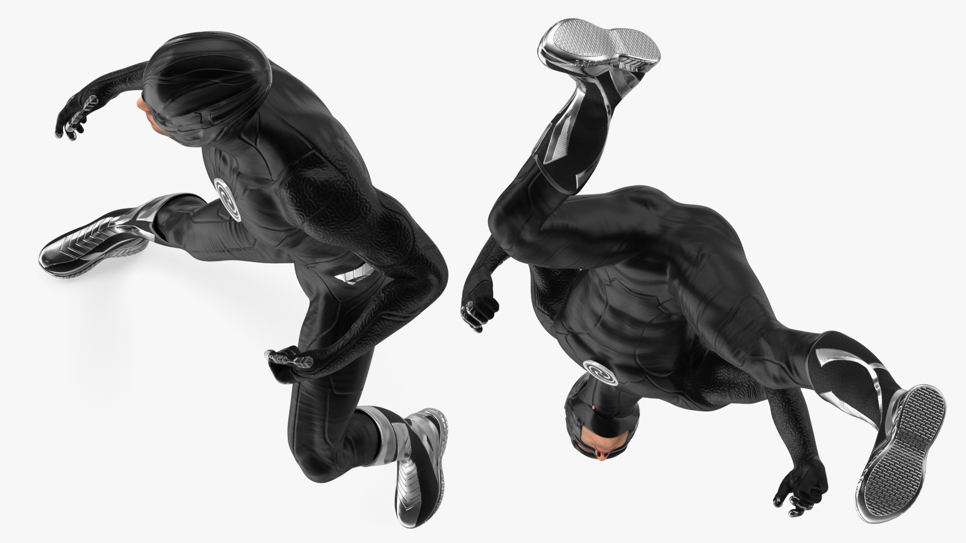 Superhero Wearing Black Suit Fighting Pose 3D