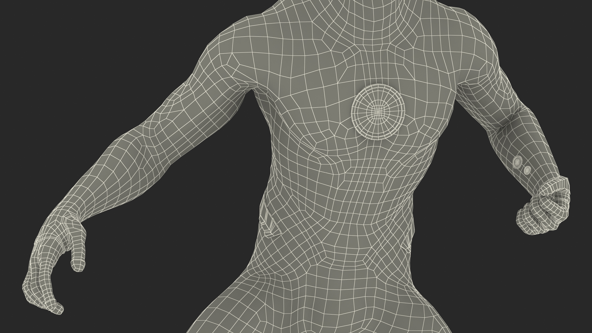 Superhero Wearing Black Suit Fighting Pose 3D