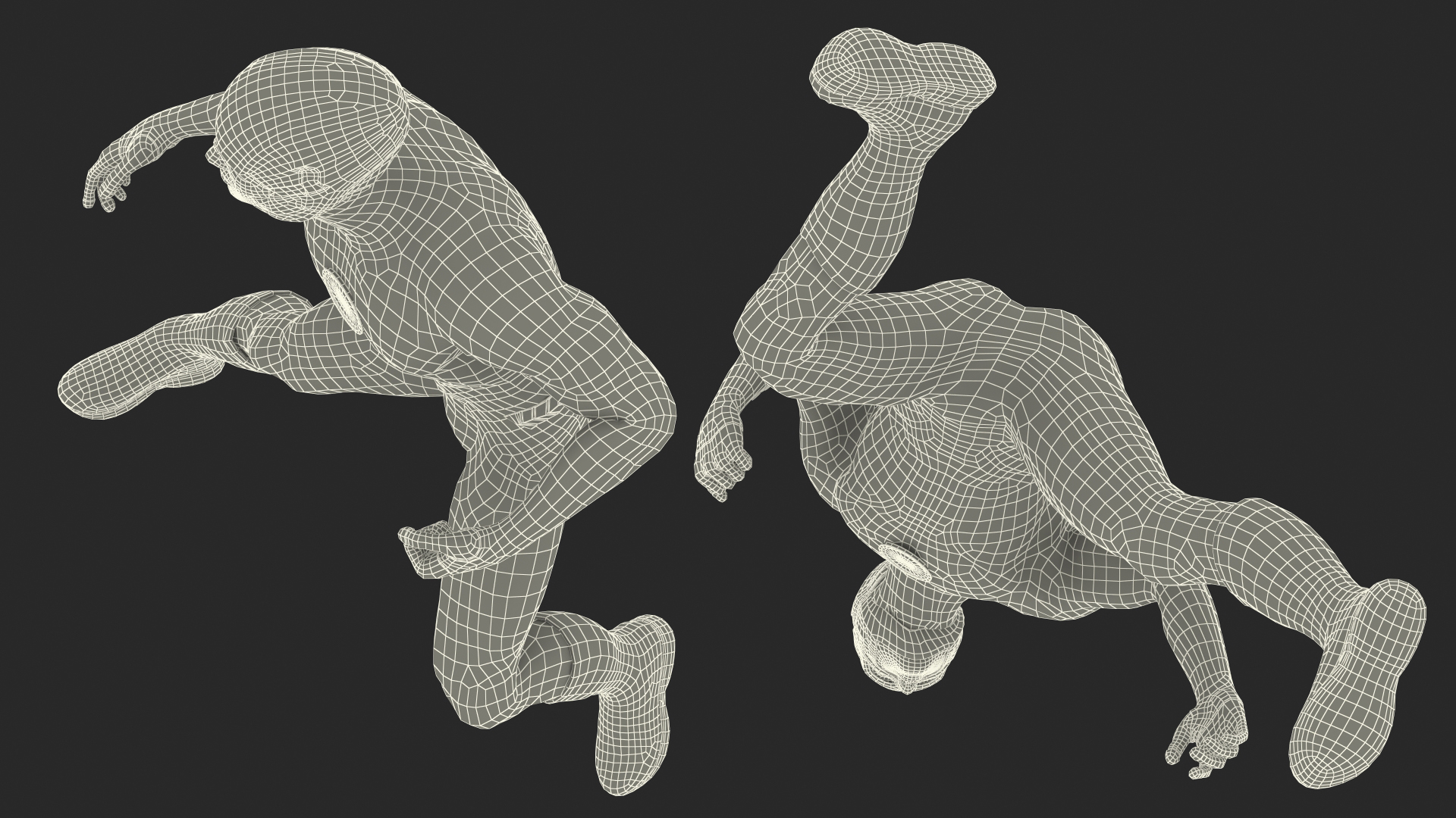 Superhero Wearing Black Suit Fighting Pose 3D