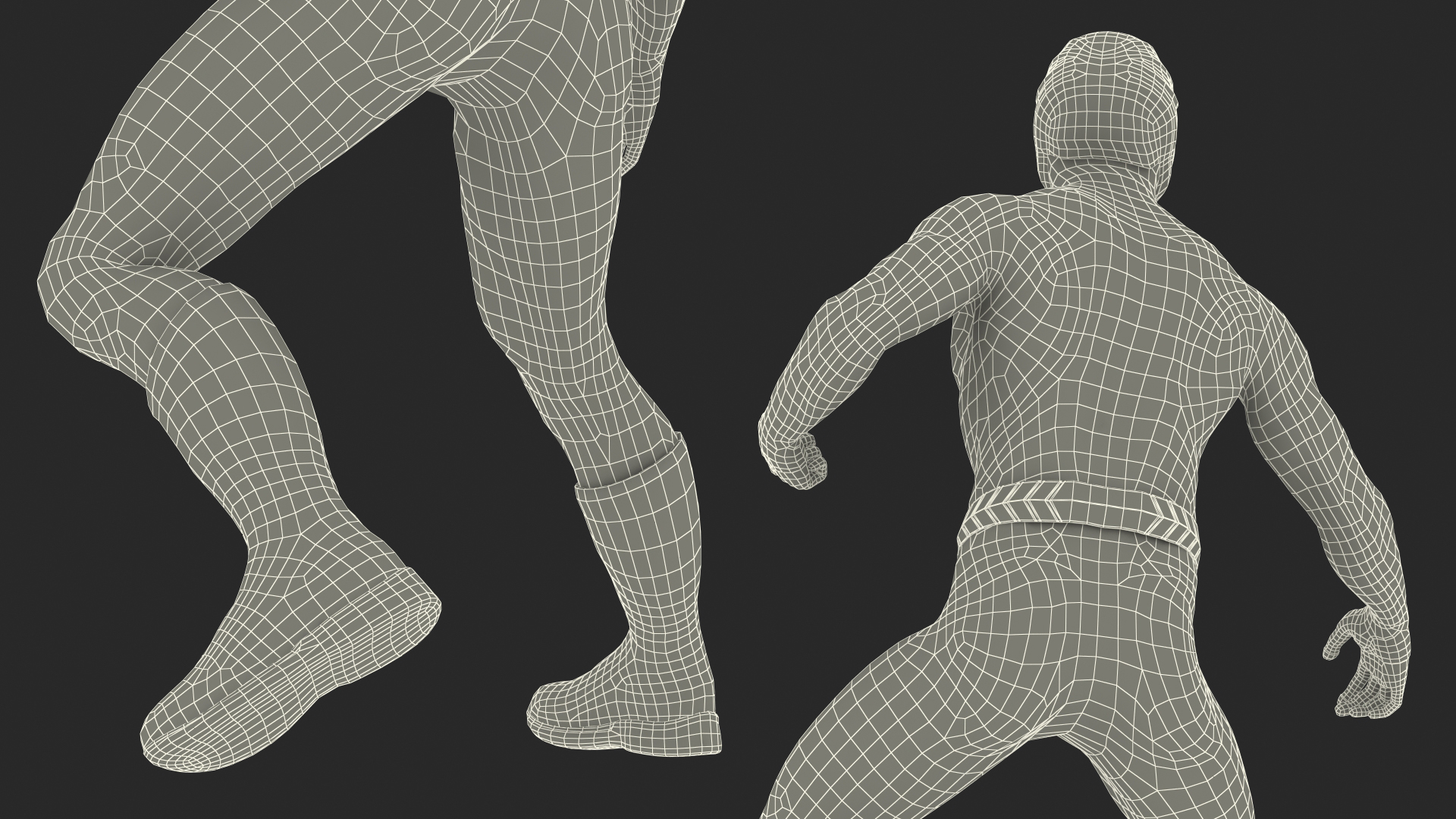 Superhero Wearing Black Suit Fighting Pose 3D