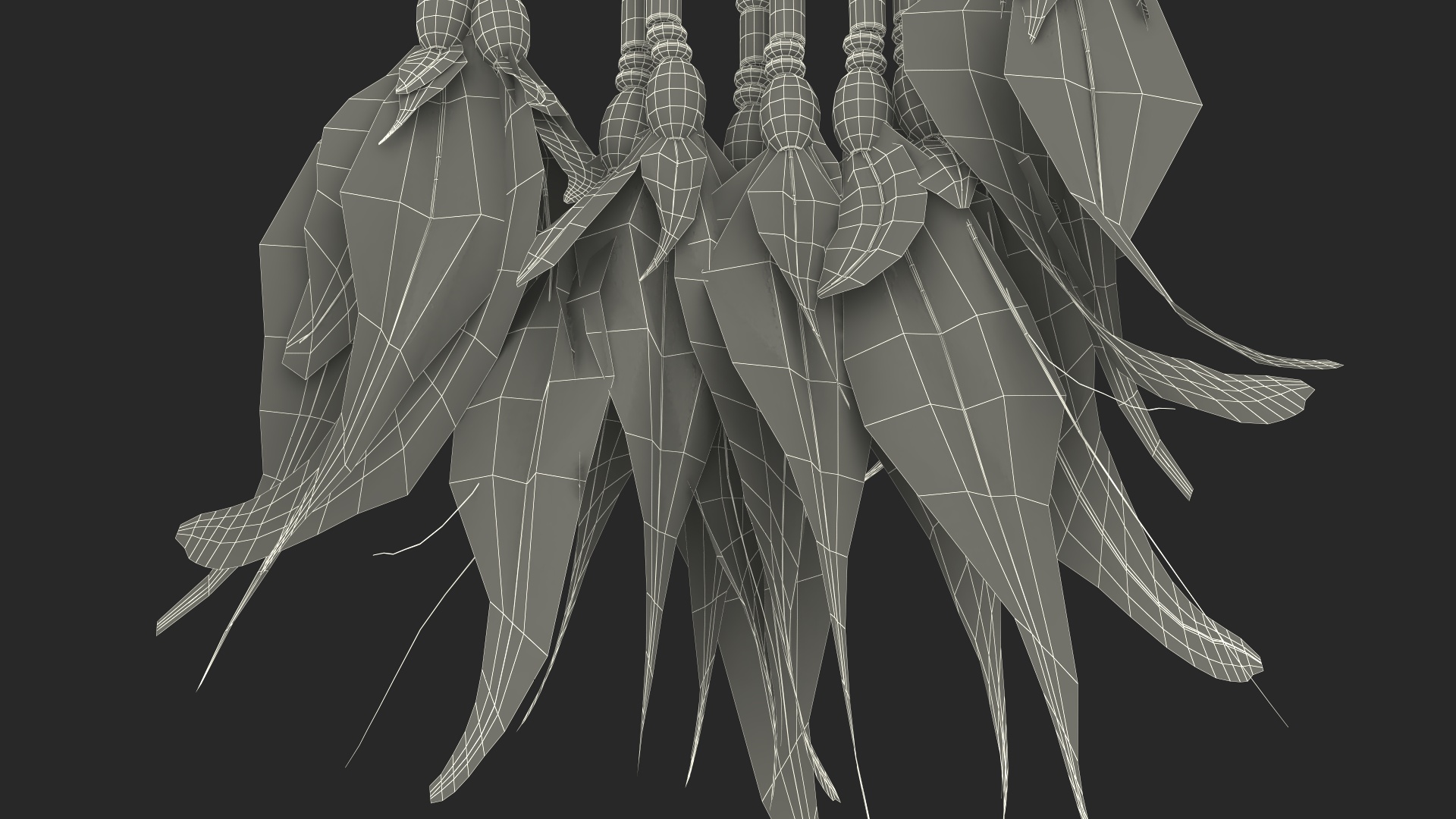 3D model Dreamcatcher with Blue Feathers One Ring
