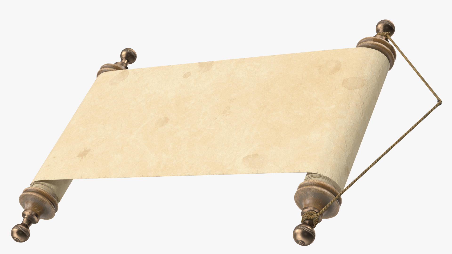 3D Antique Parchment Paper Scroll Wall Hanging model