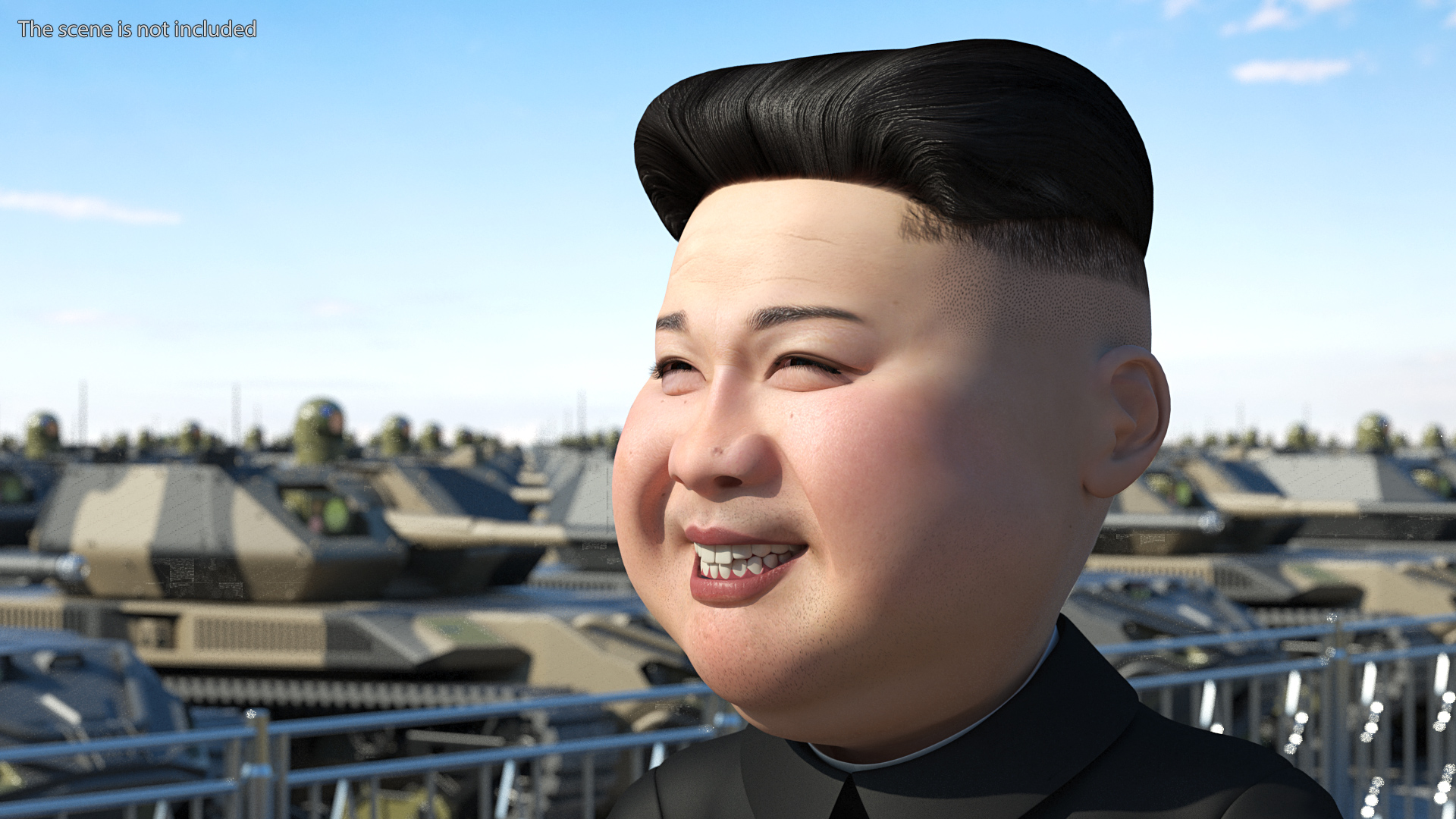 Cartoon Kim Jong Un Walk 3D model