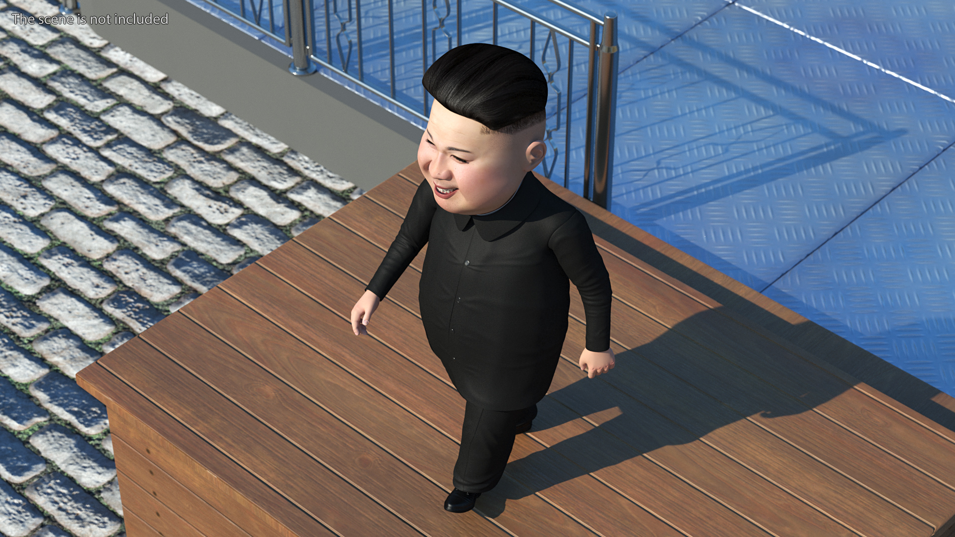 Cartoon Kim Jong Un Walk 3D model
