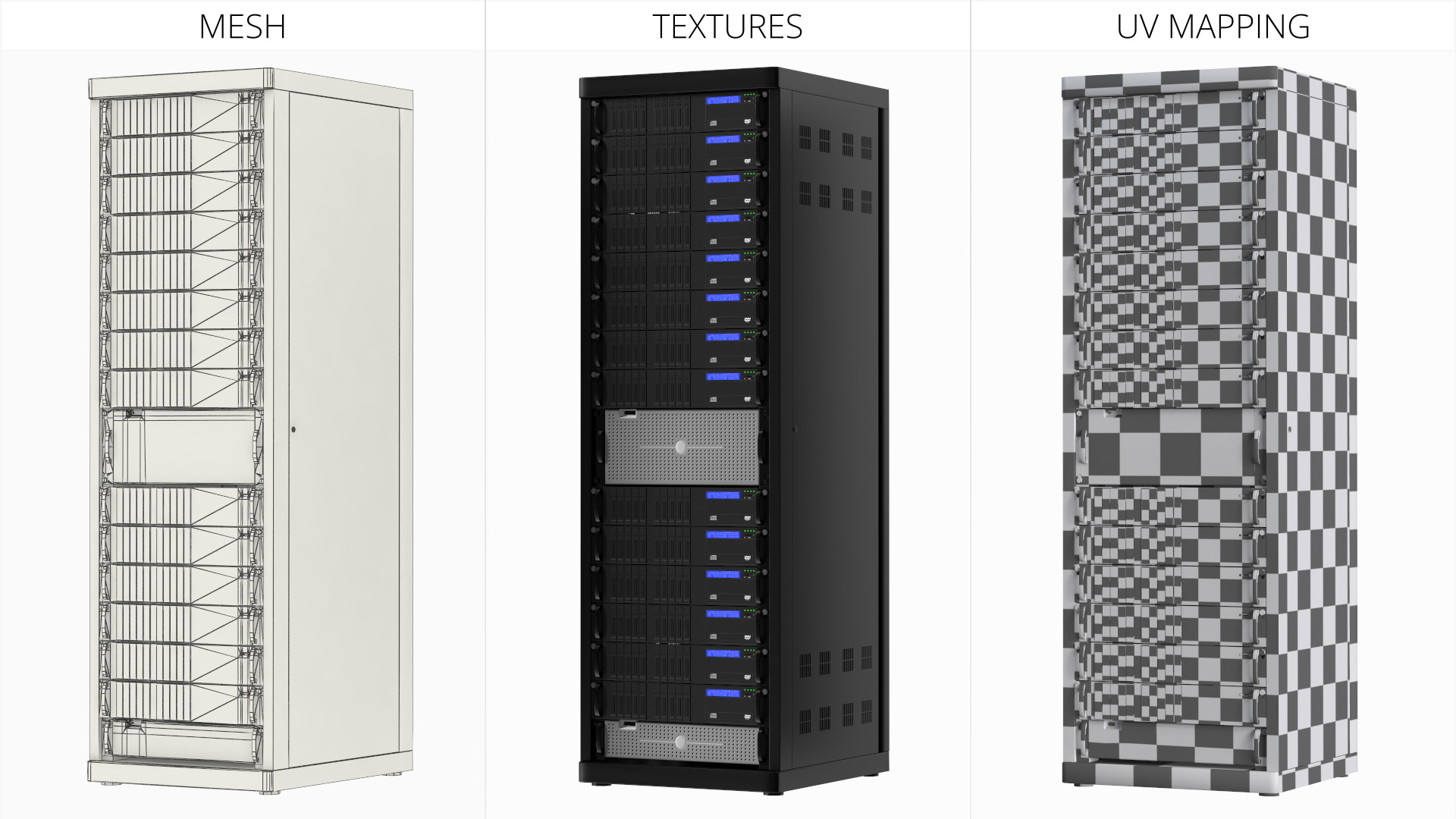 Server Rack Cabinet Filled with Server Units Game Ready - view 9