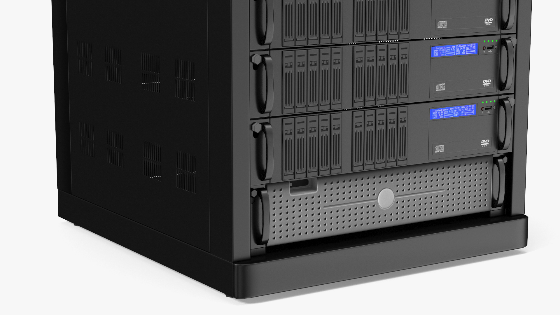 Server Rack Cabinet Filled with Server Units Game Ready - view 7