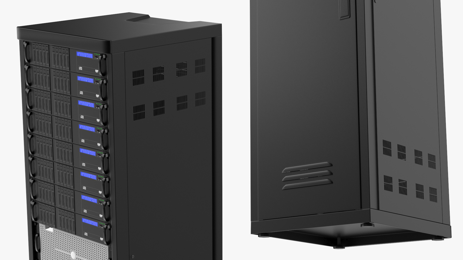 Server Rack Cabinet Filled with Server Units Game Ready - view 8