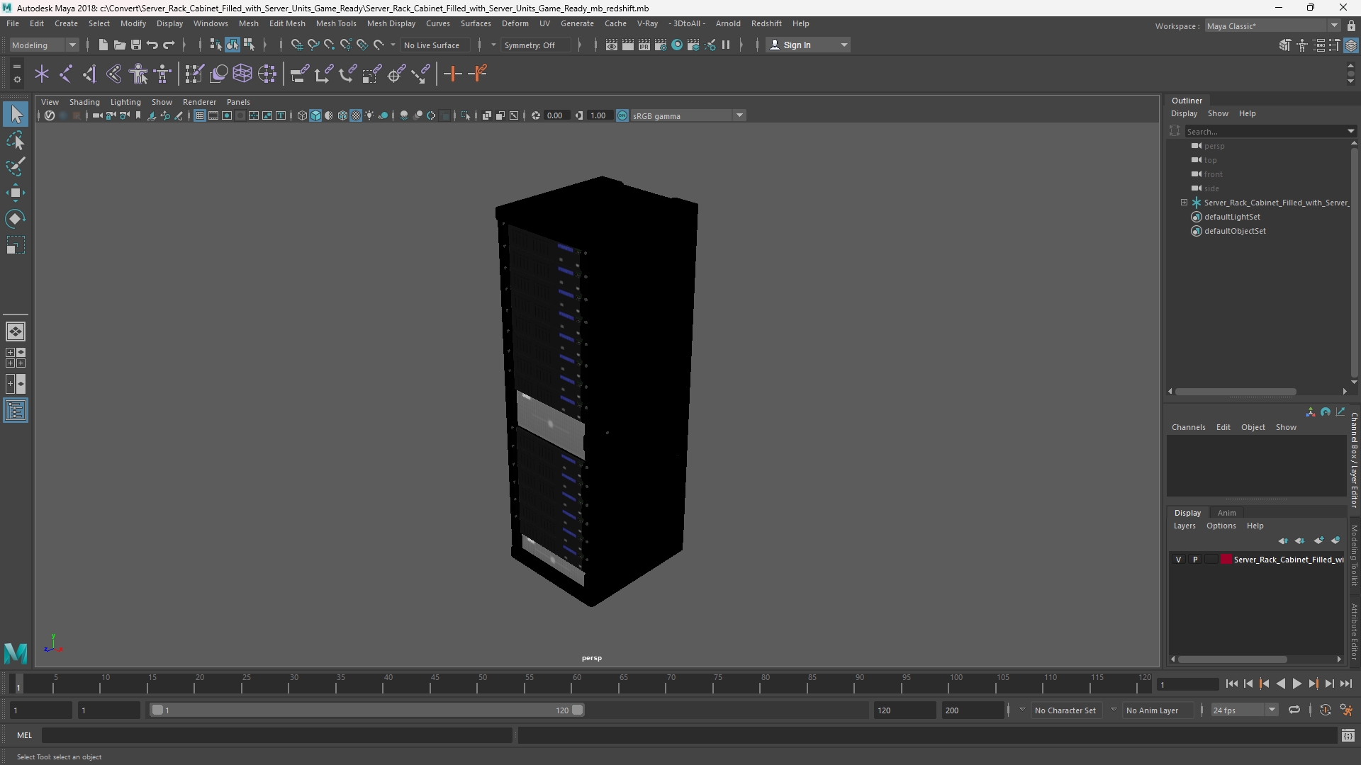 Server Rack Cabinet Filled with Server Units Game Ready - view 11
