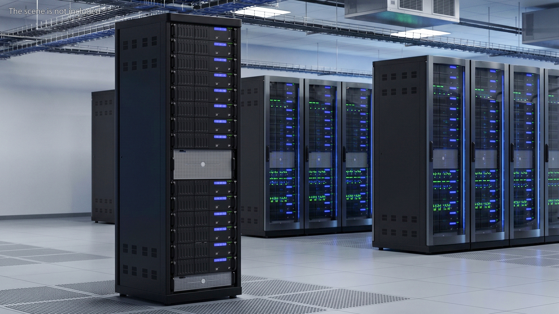 Server Rack Cabinet Filled with Server Units Game Ready - view 2