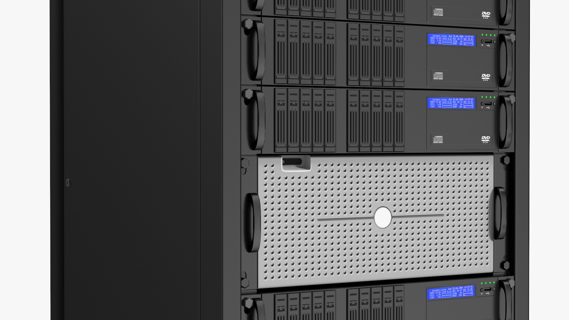 Server Rack Cabinet Filled with Server Units Game Ready - view 6