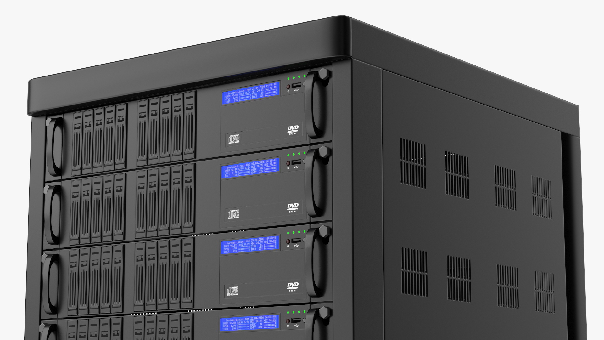 Server Rack Cabinet Filled with Server Units Game Ready - view 5