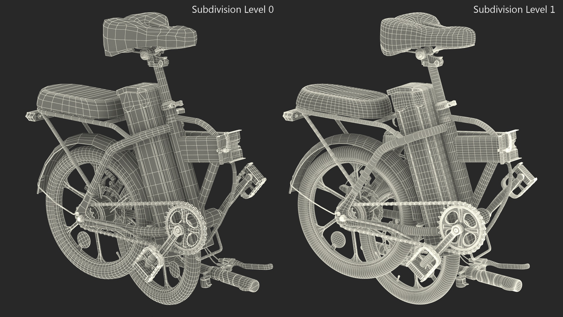 3D model Electric Bike Colorway White Folded