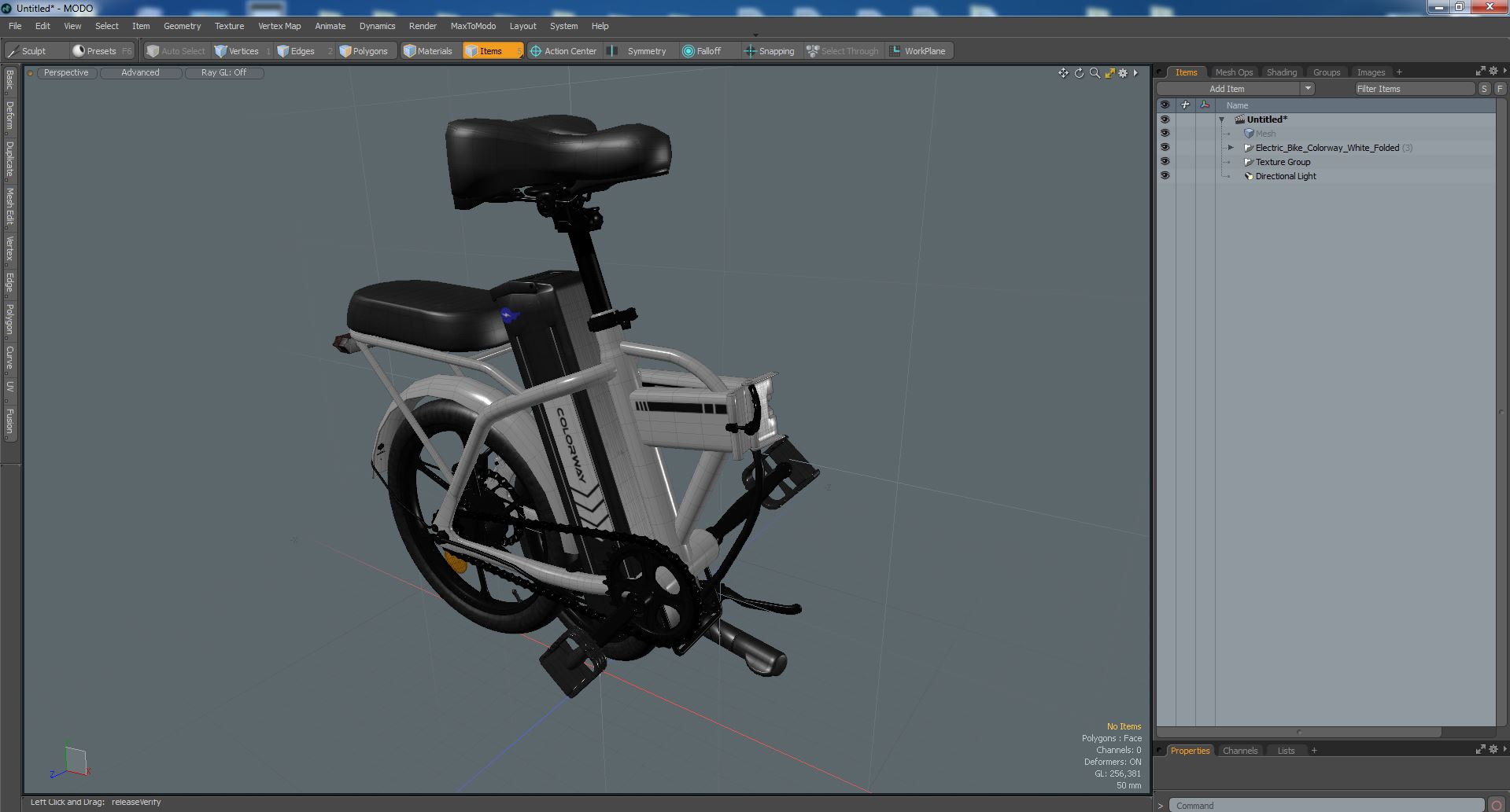 3D model Electric Bike Colorway White Folded
