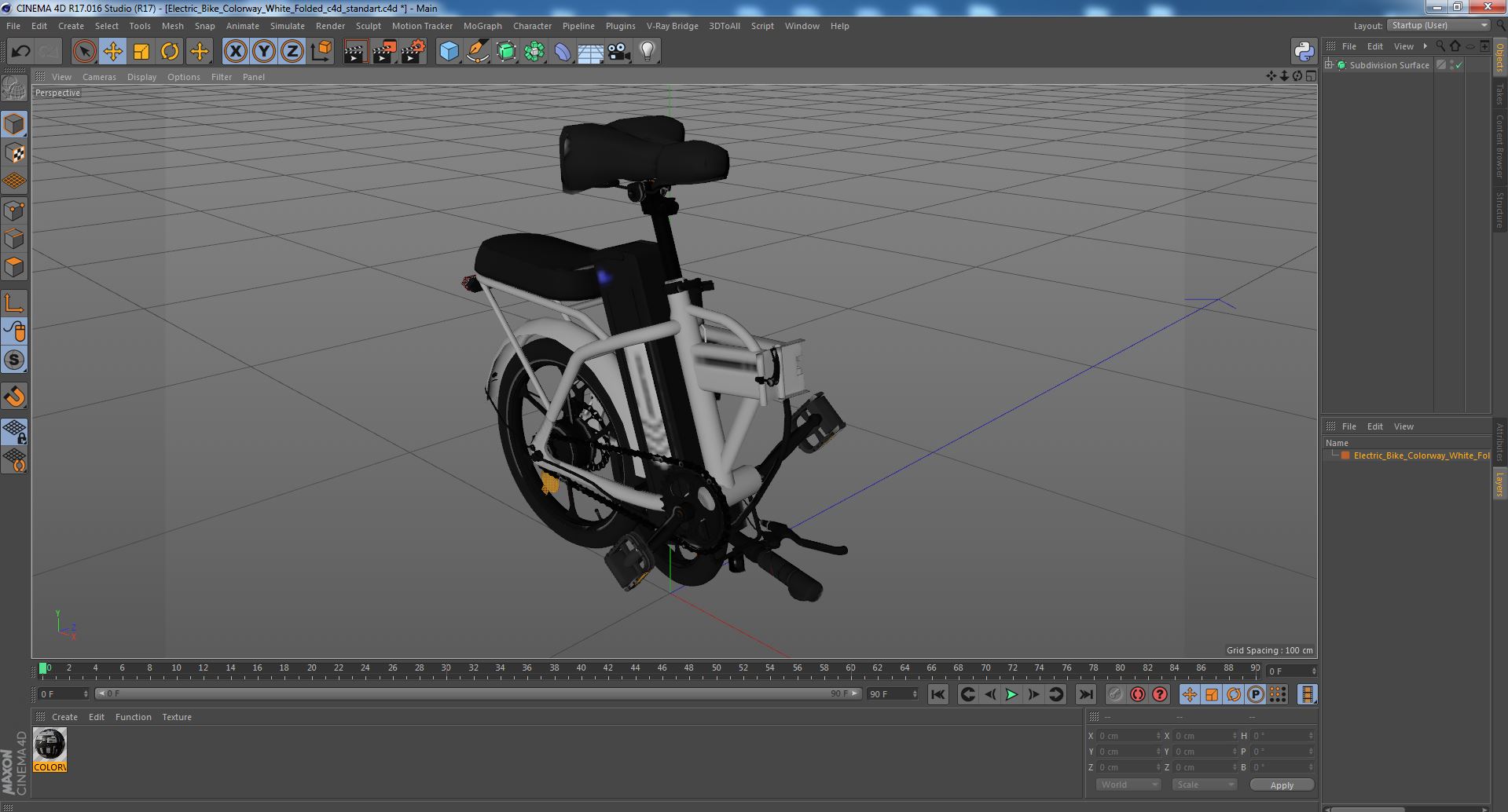 3D model Electric Bike Colorway White Folded