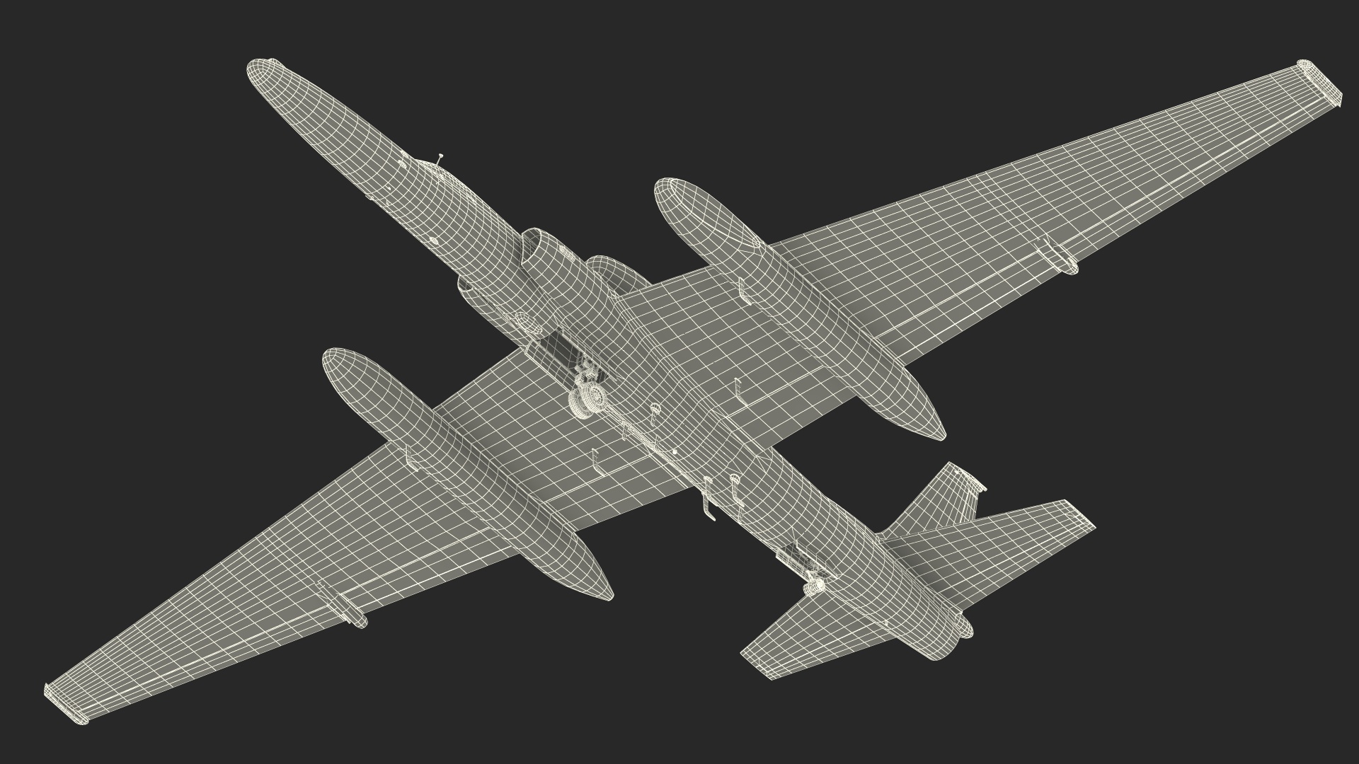 U_2 Dragon Lady Aircraft Simple Interior Rigged 3D