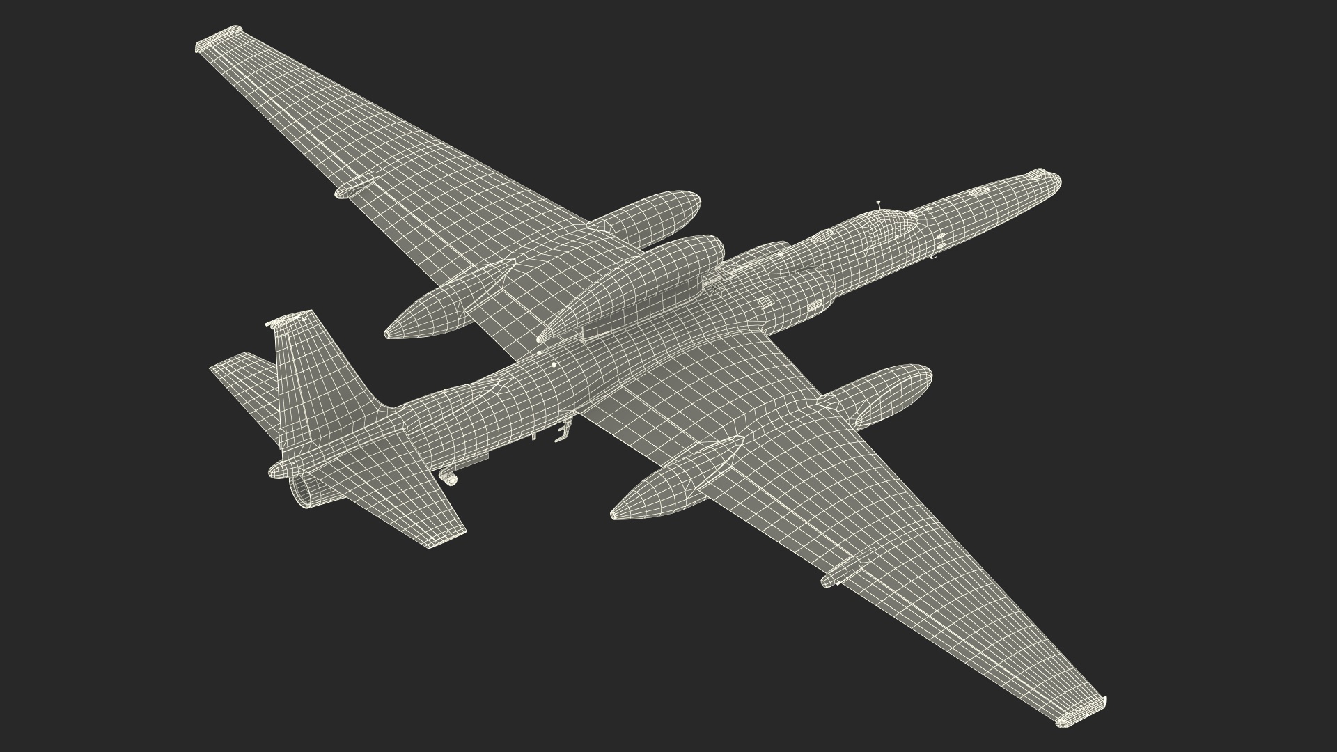 U_2 Dragon Lady Aircraft Simple Interior Rigged 3D