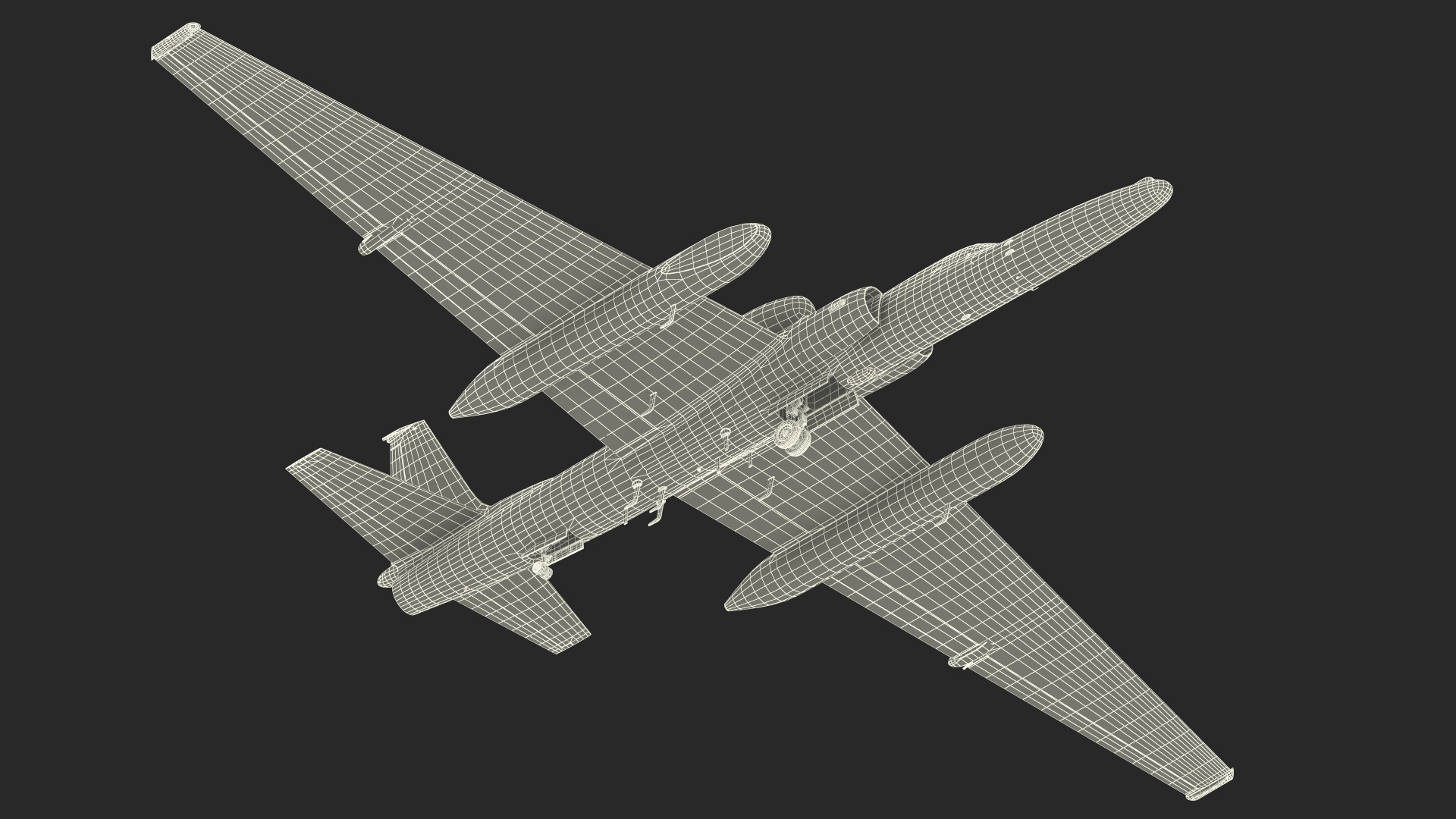 U_2 Dragon Lady Aircraft Simple Interior Rigged 3D