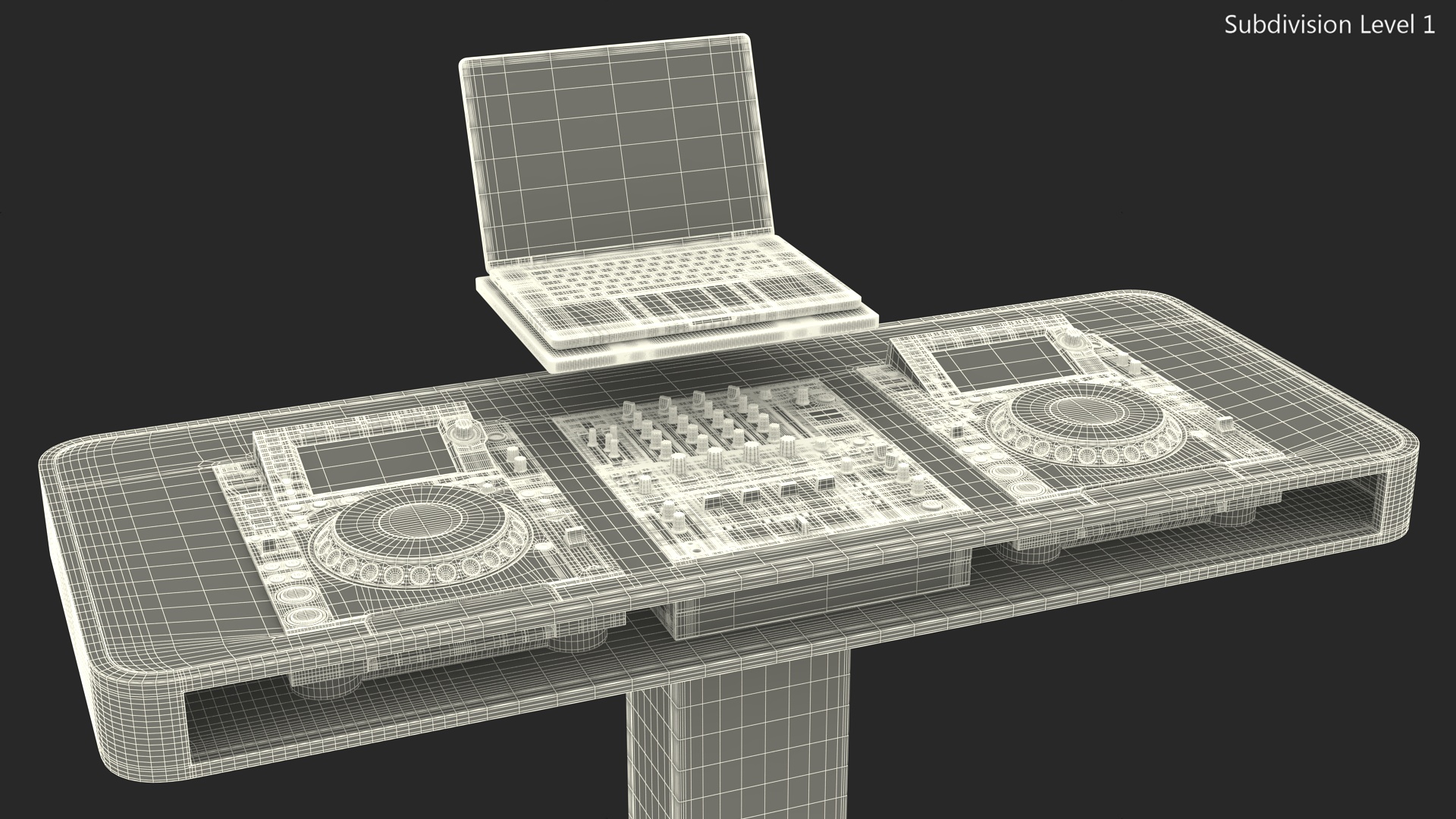 3D Blue DJ Booth model