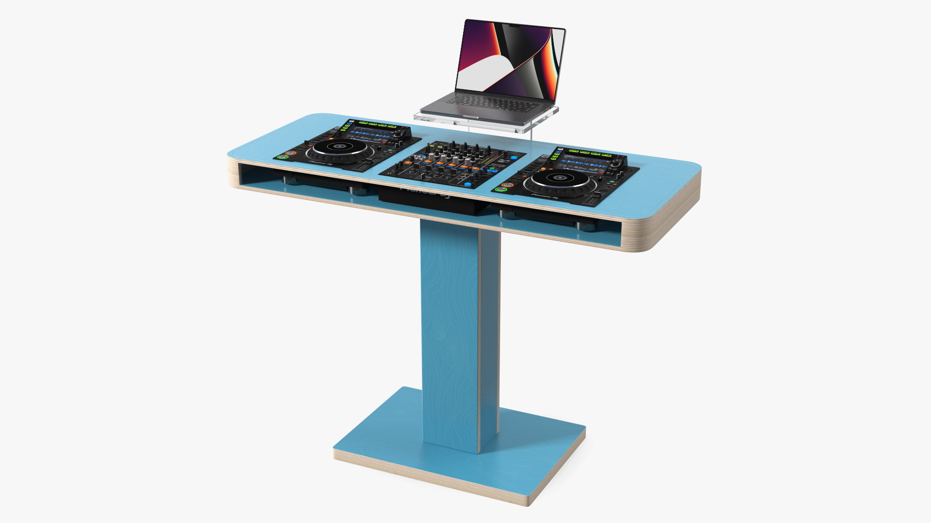 3D Blue DJ Booth model
