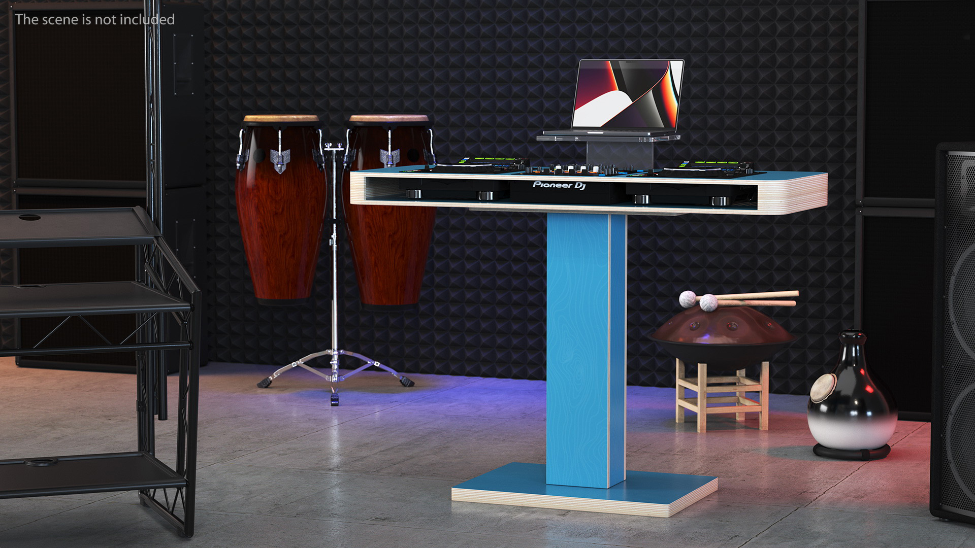 3D Blue DJ Booth model