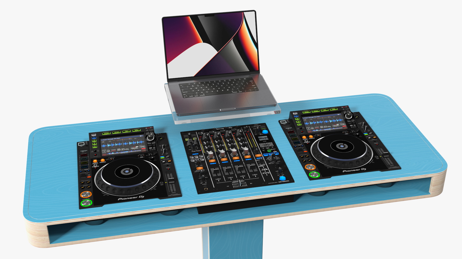 3D Blue DJ Booth model