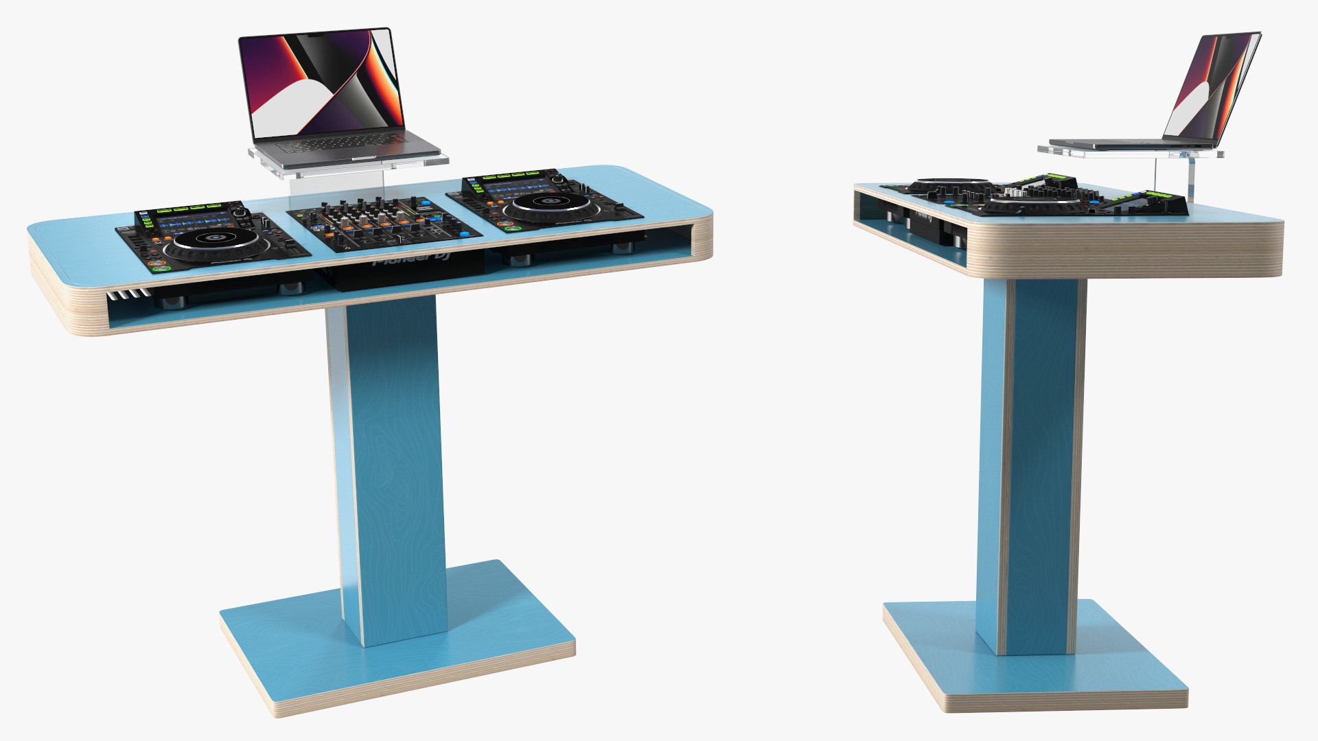 3D Blue DJ Booth model