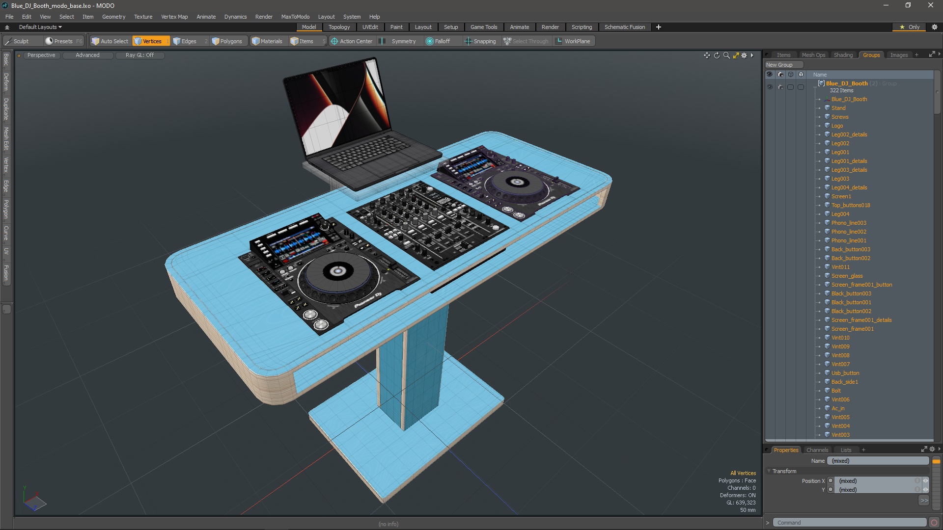 3D Blue DJ Booth model