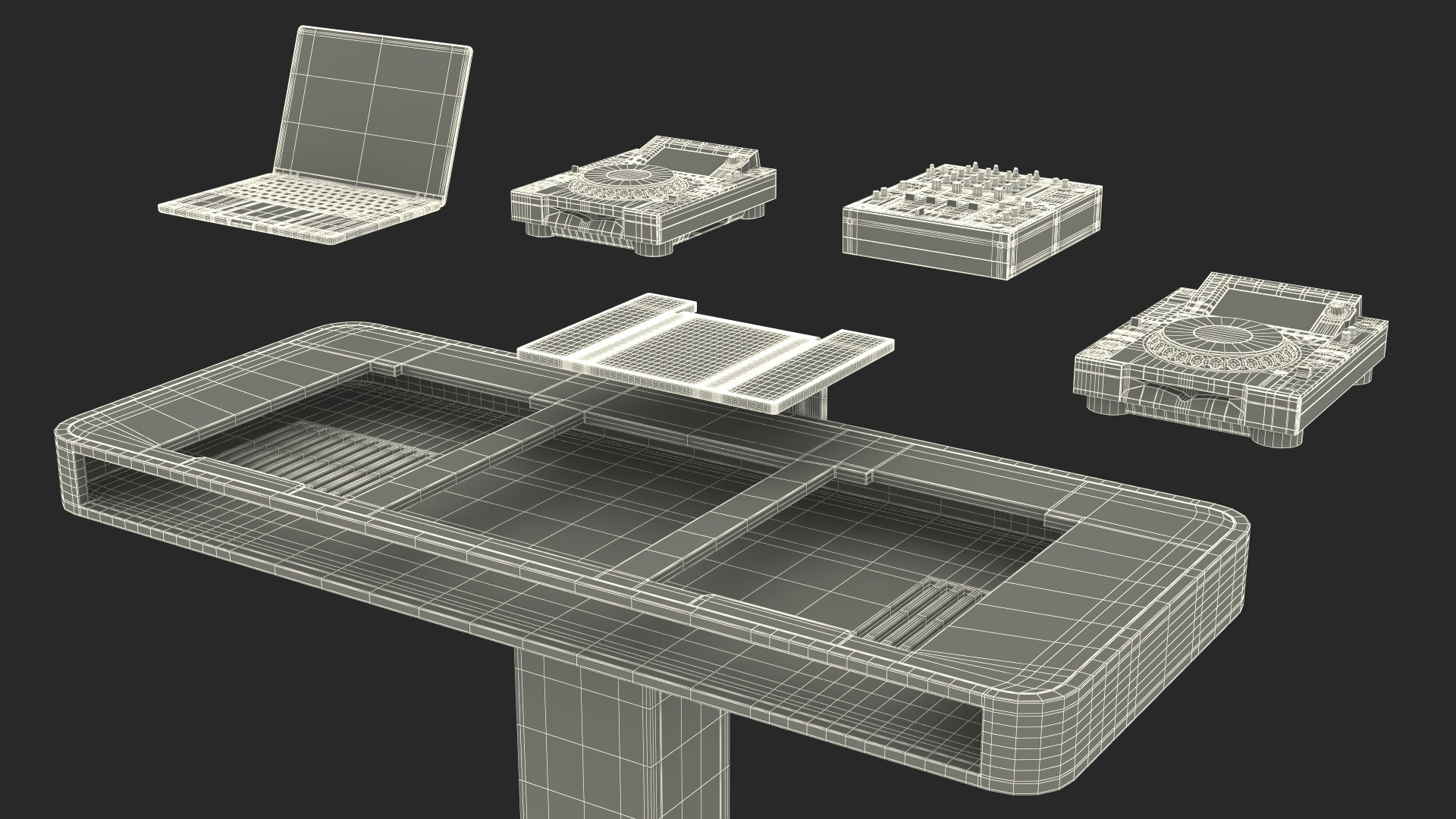 3D Blue DJ Booth model