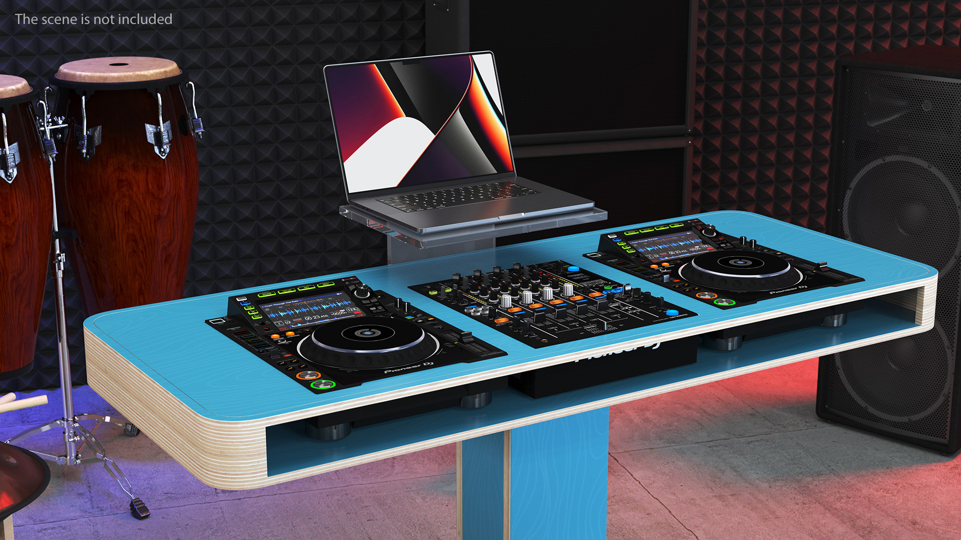 3D Blue DJ Booth model