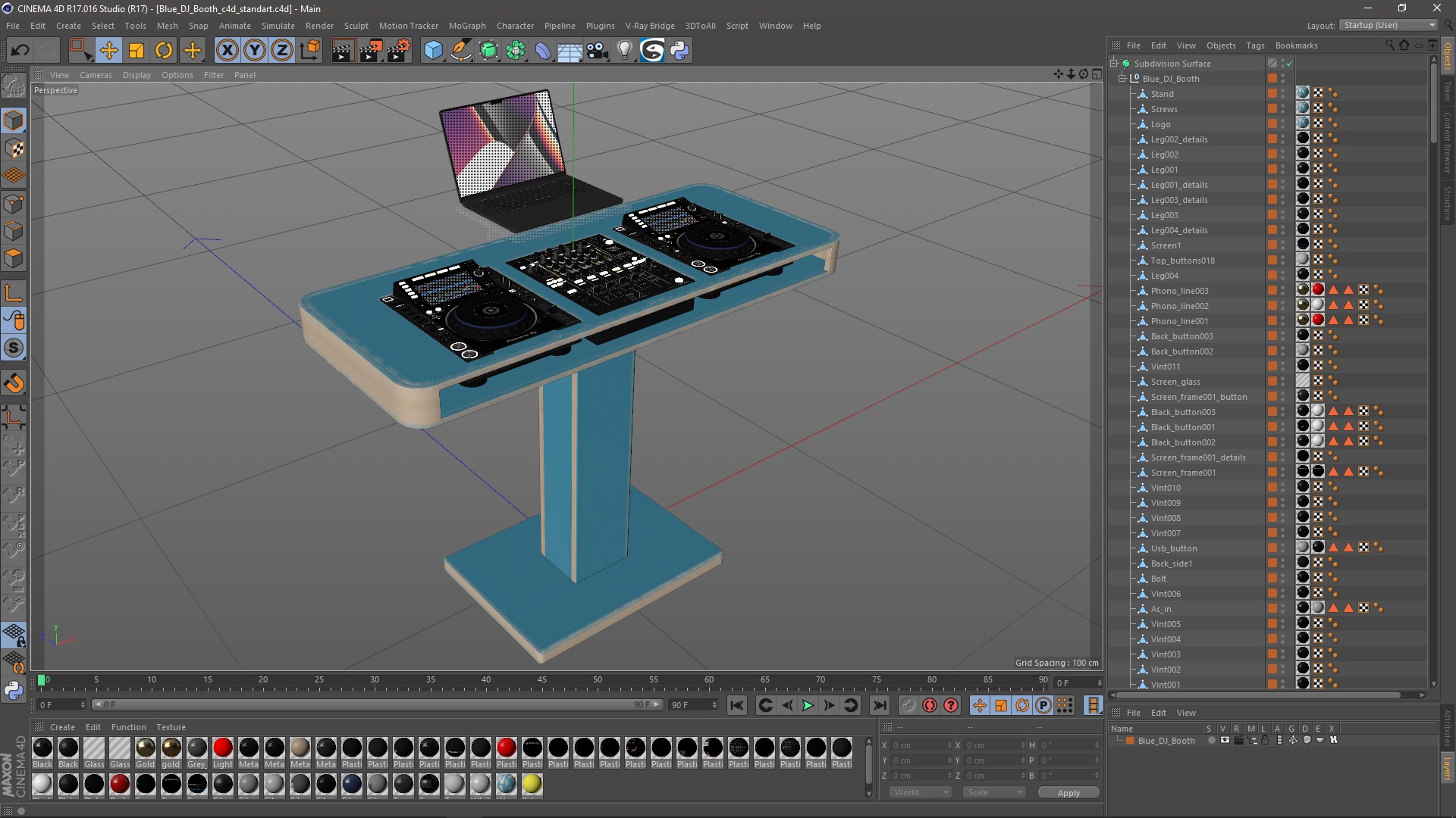 3D Blue DJ Booth model