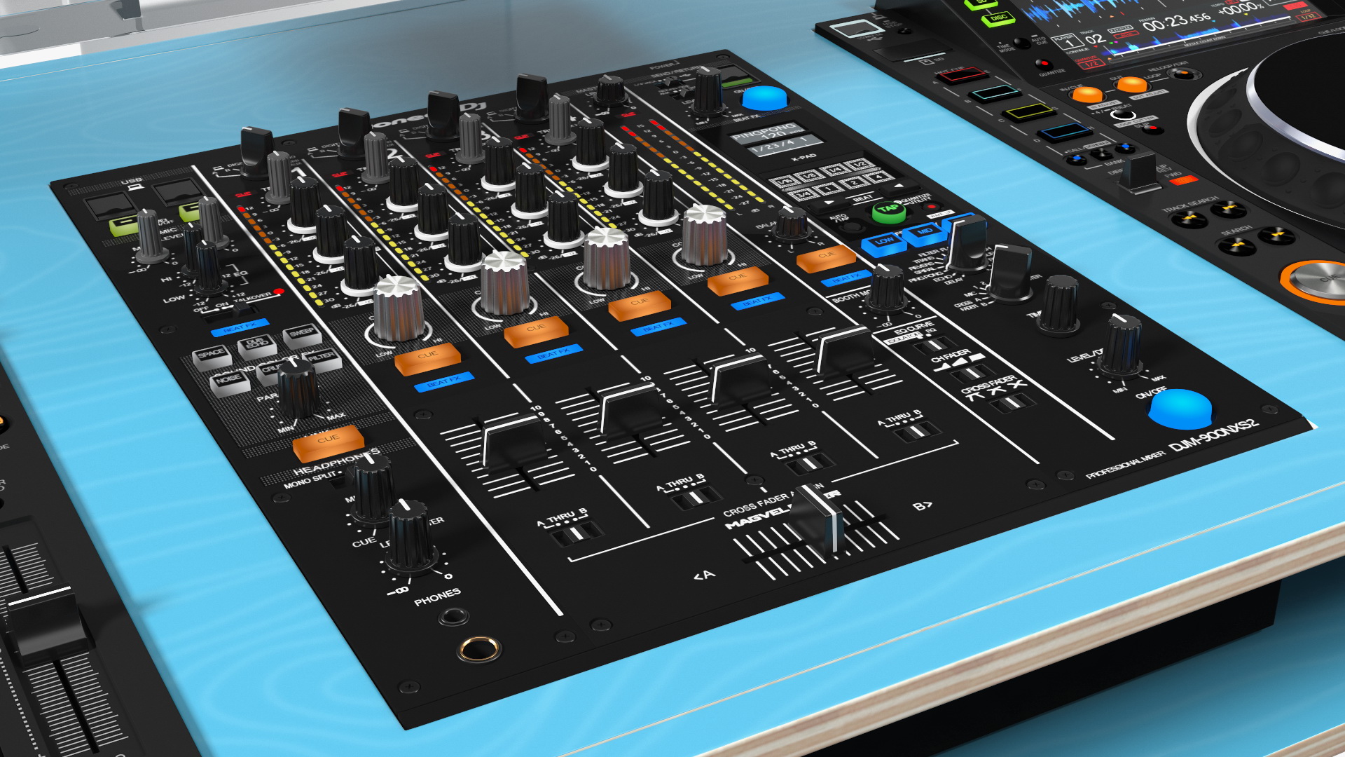 3D Blue DJ Booth model