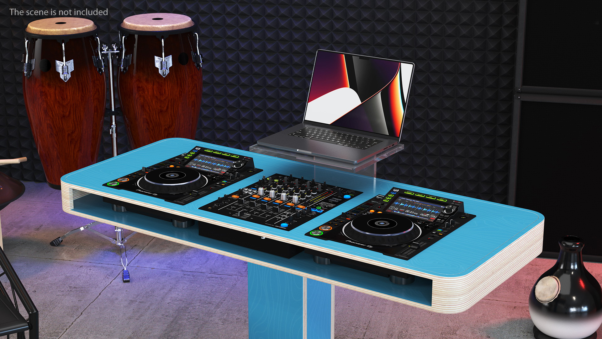 3D Blue DJ Booth model