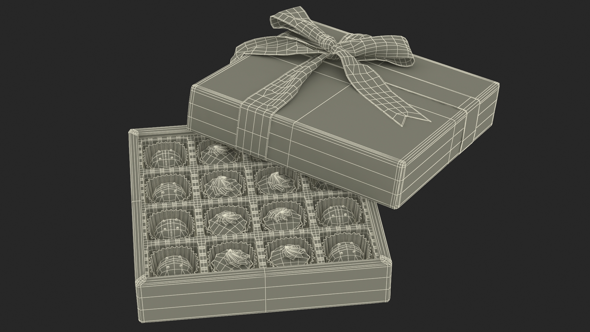 Luxury Chocolate Box Open Red 3D model