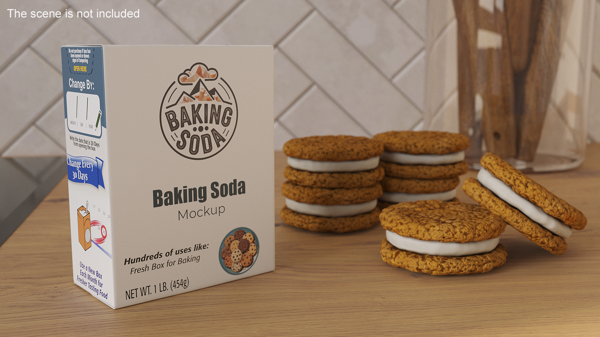 3D Baking Soda Package Mockup