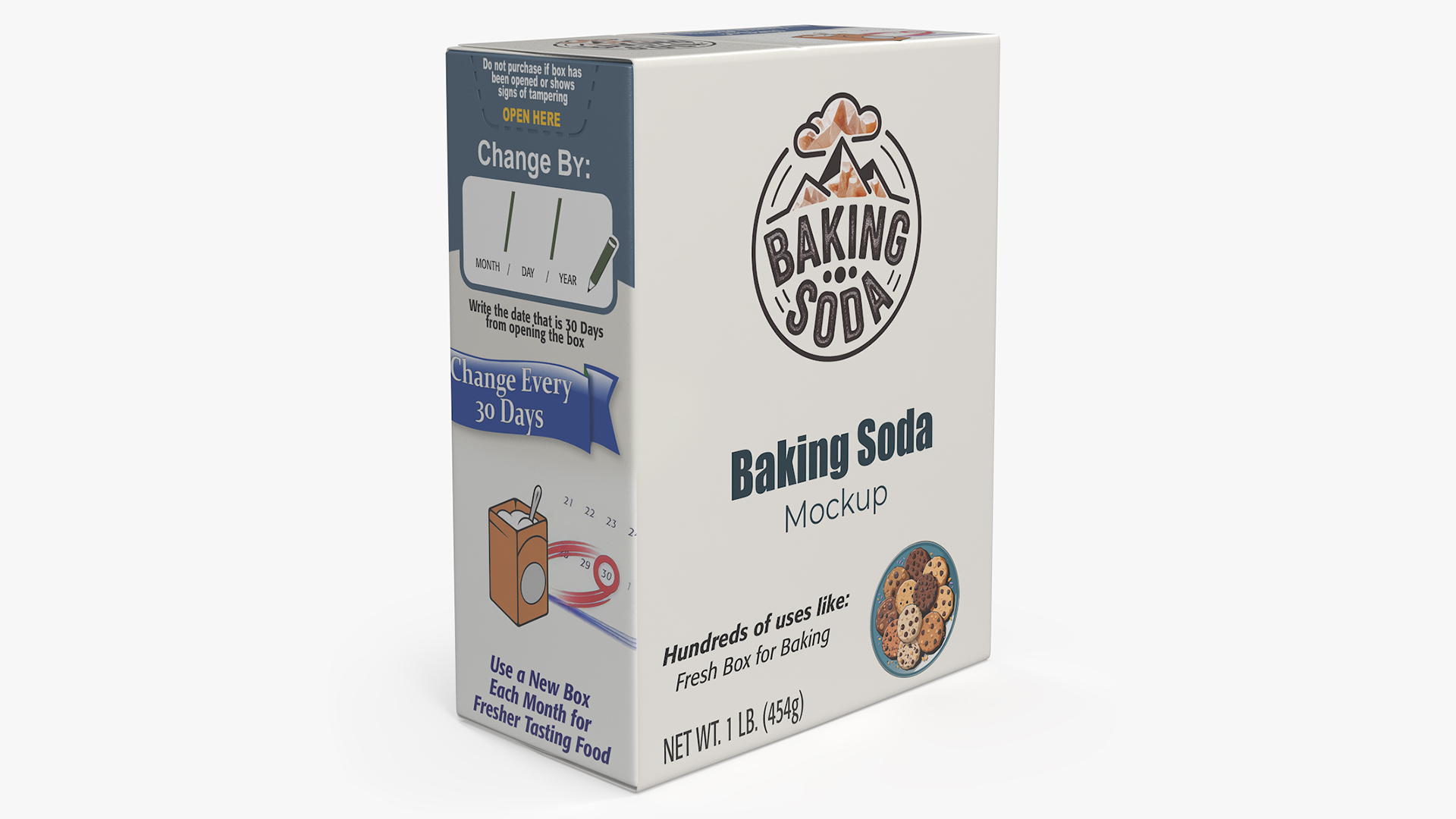 3D Baking Soda Package Mockup