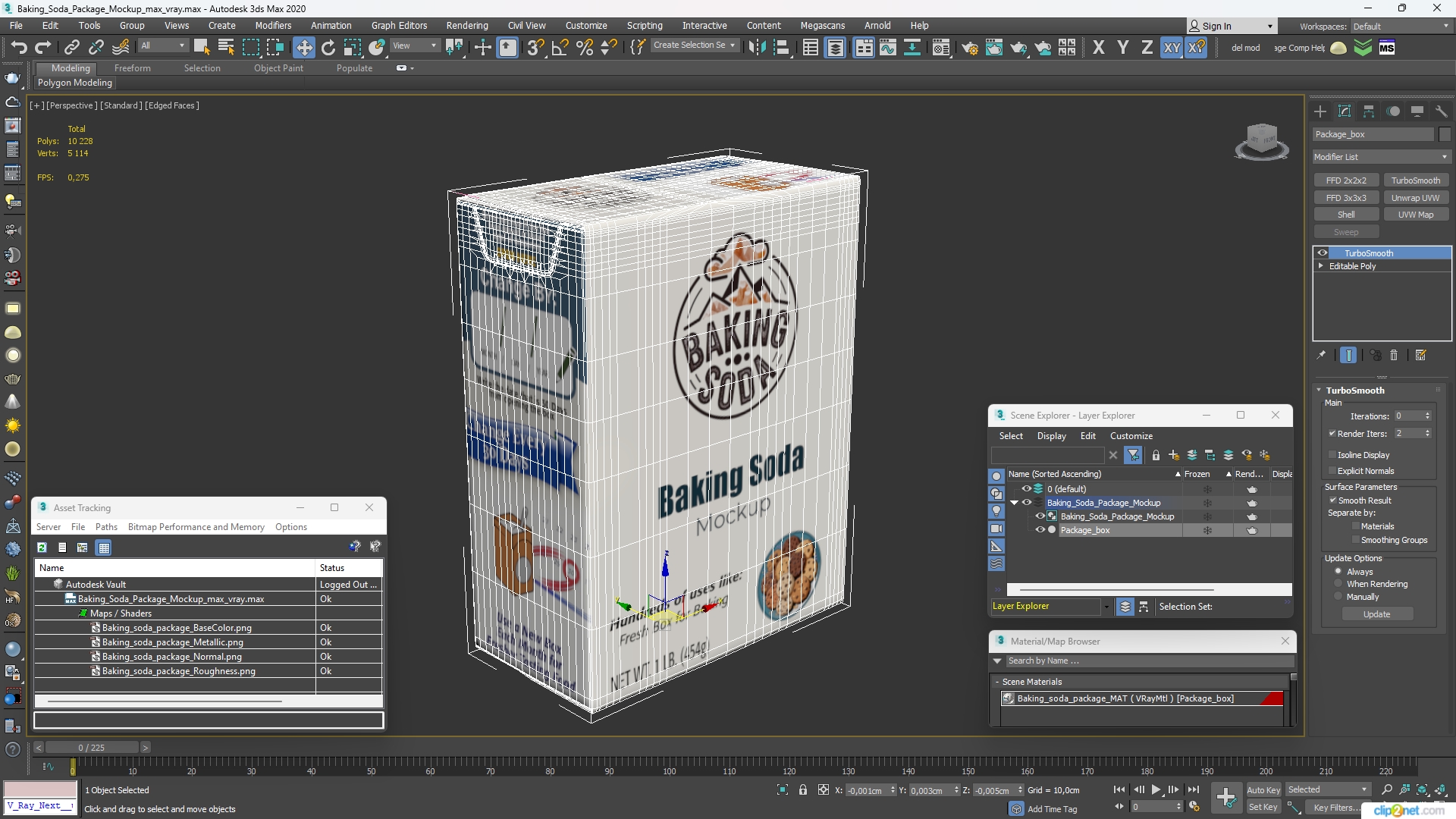 3D Baking Soda Package Mockup