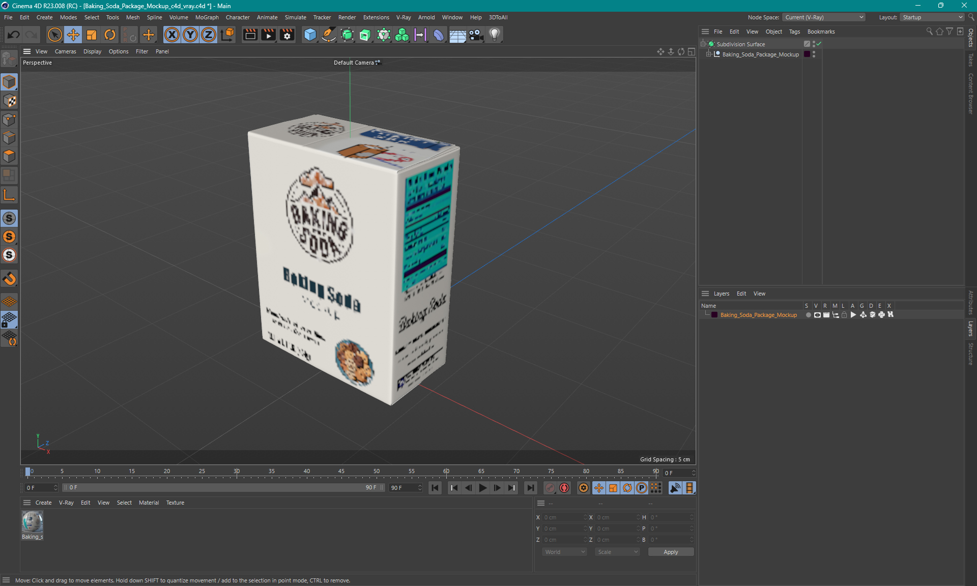3D Baking Soda Package Mockup