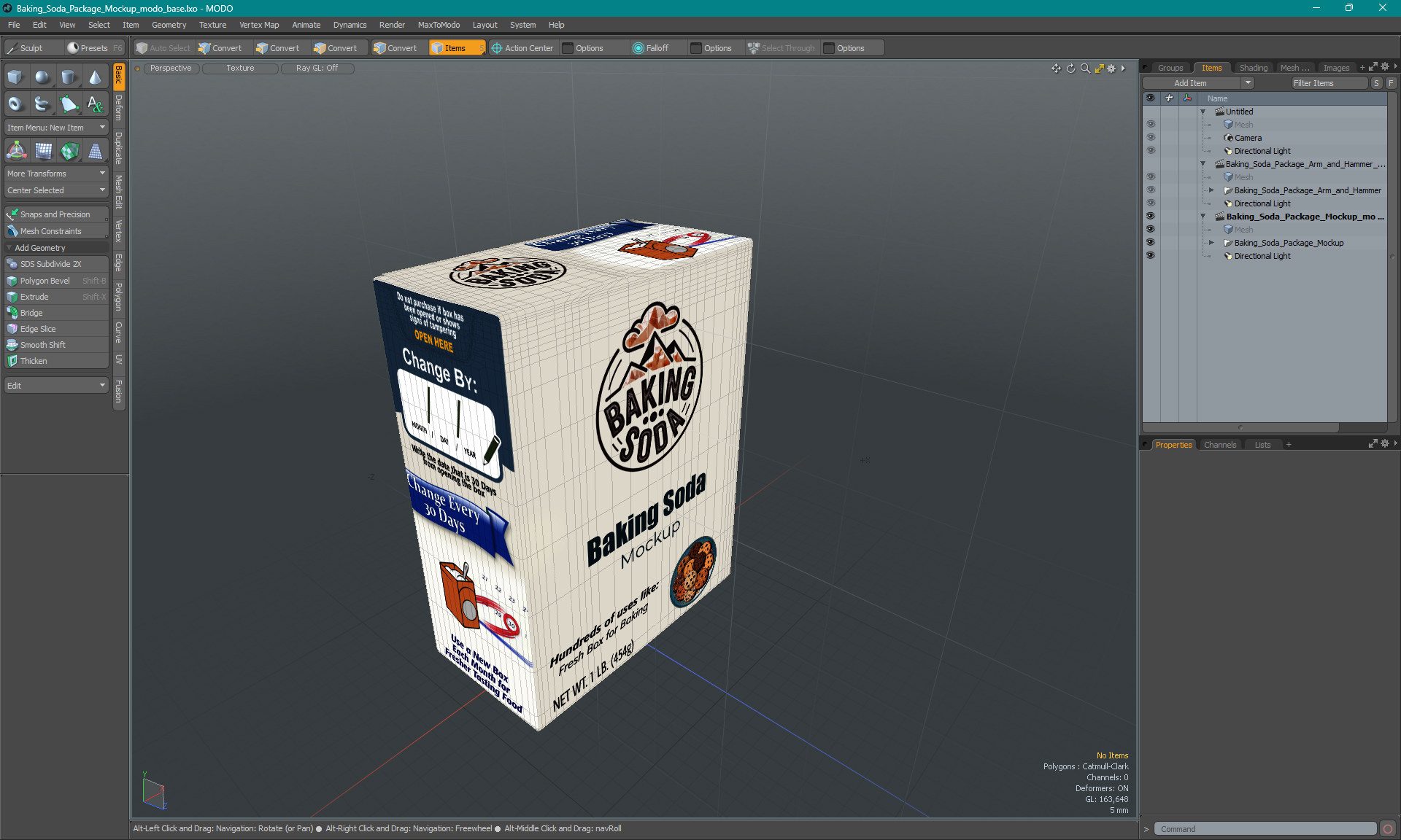 3D Baking Soda Package Mockup