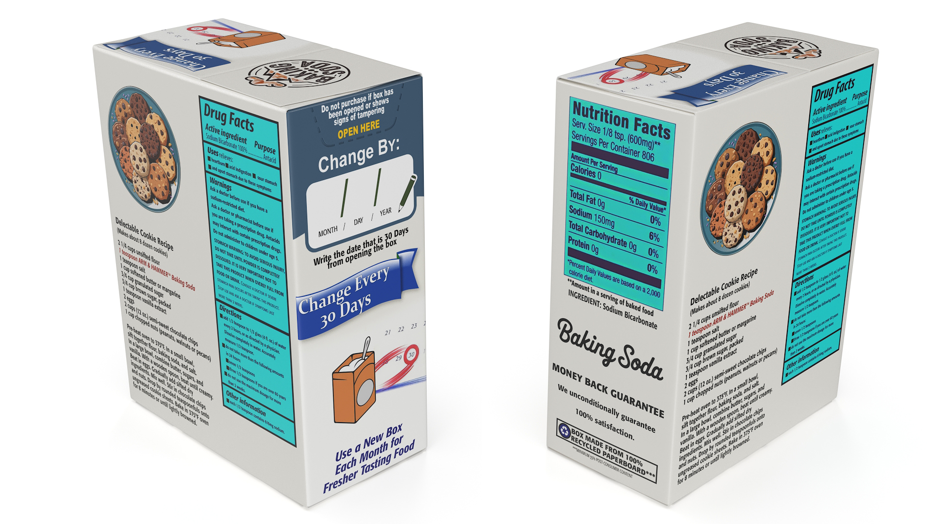 3D Baking Soda Package Mockup