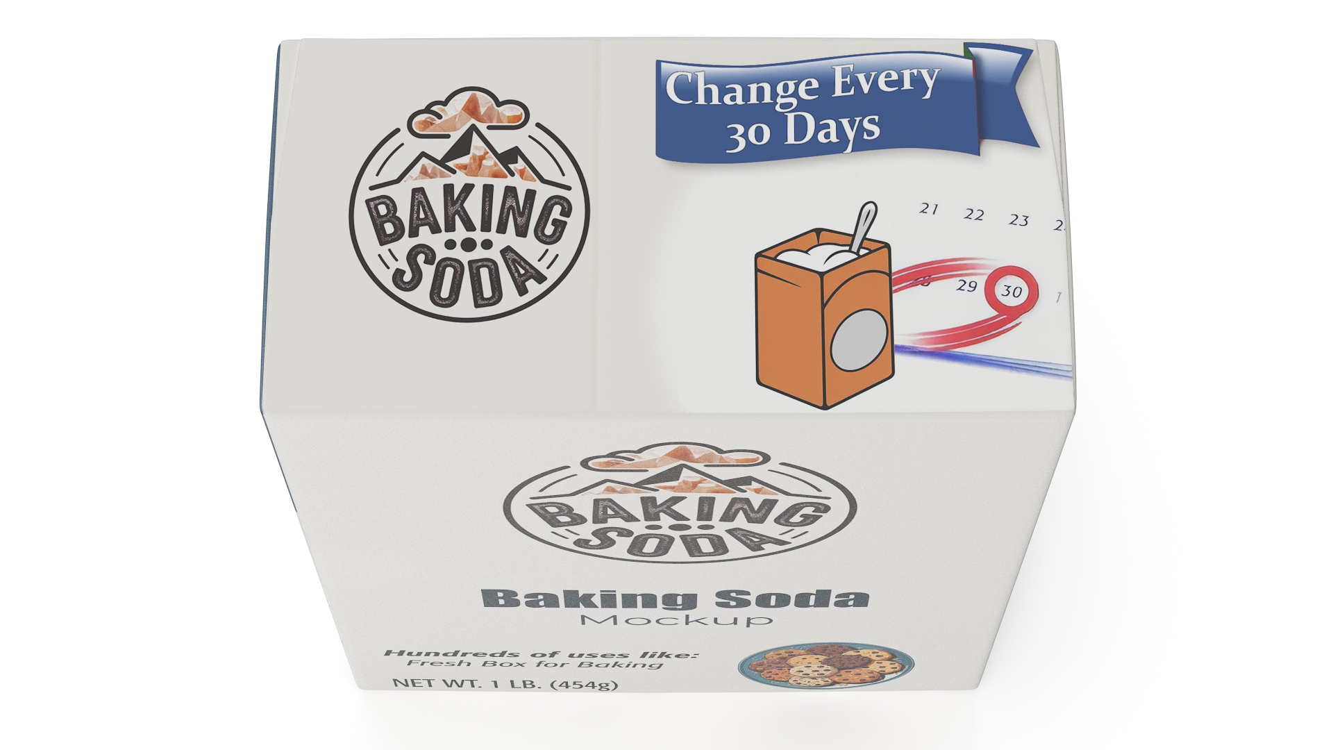 3D Baking Soda Package Mockup
