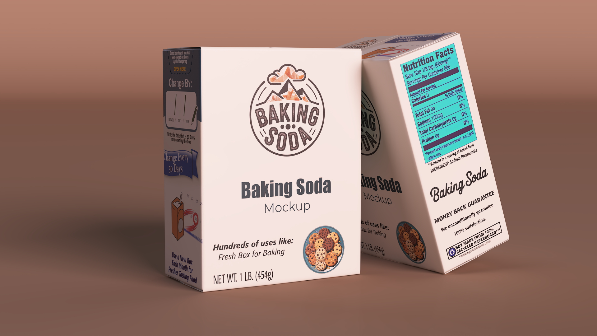 3D Baking Soda Package Mockup