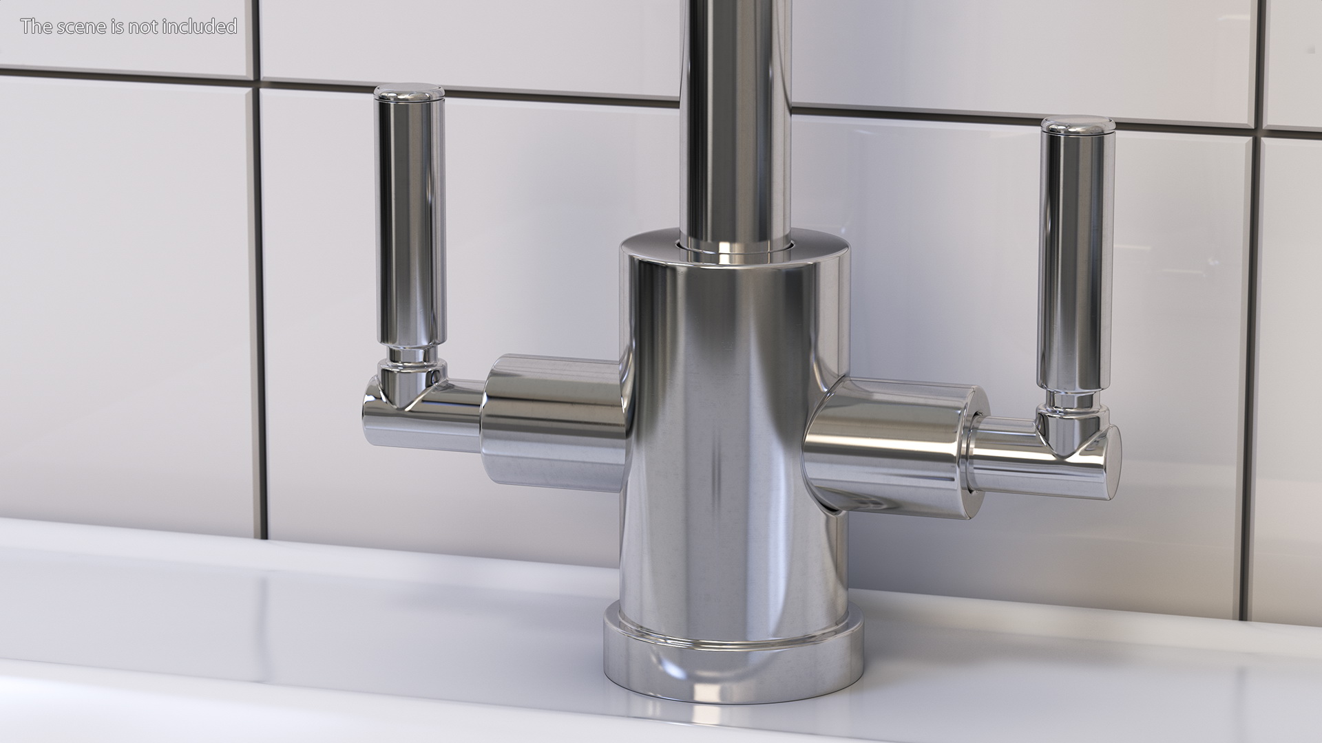 3D Monobloc Kitchen Mixer Tap Chrome model