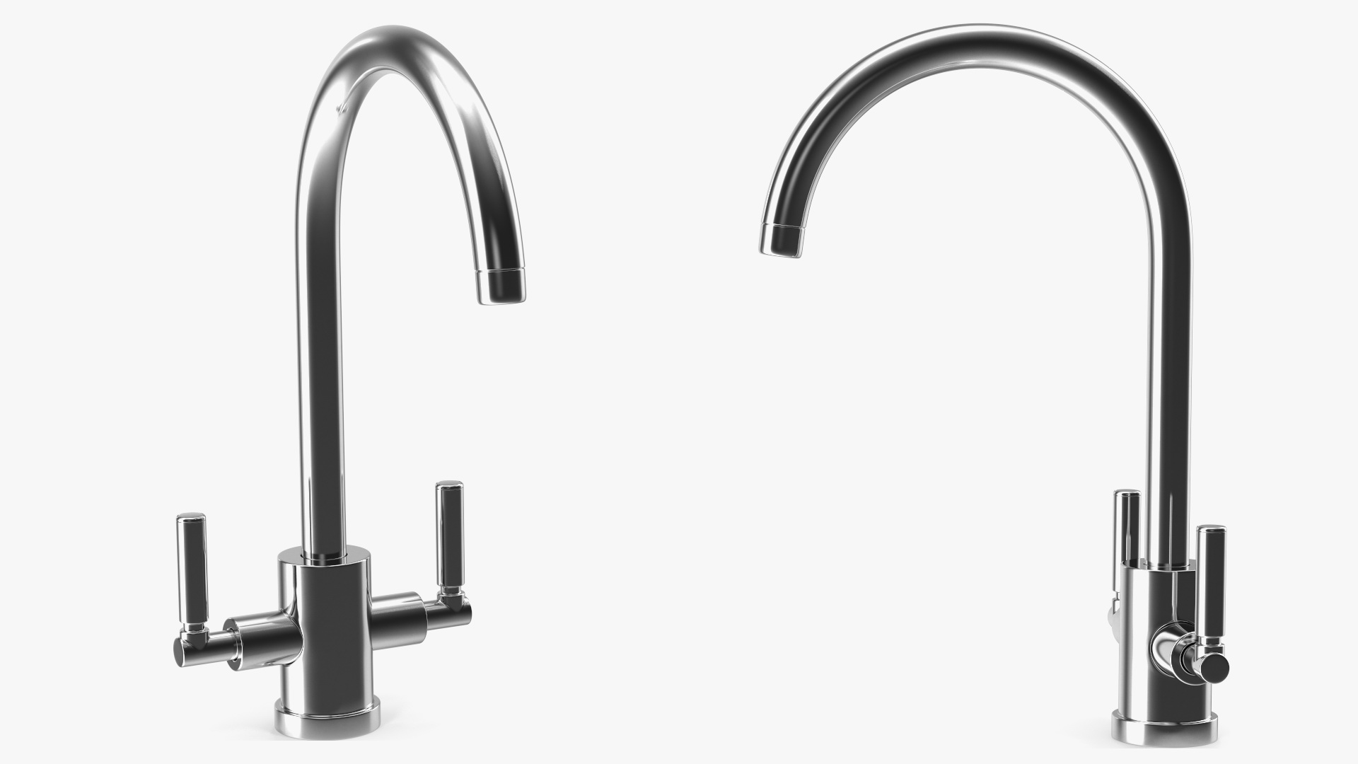 3D Monobloc Kitchen Mixer Tap Chrome model