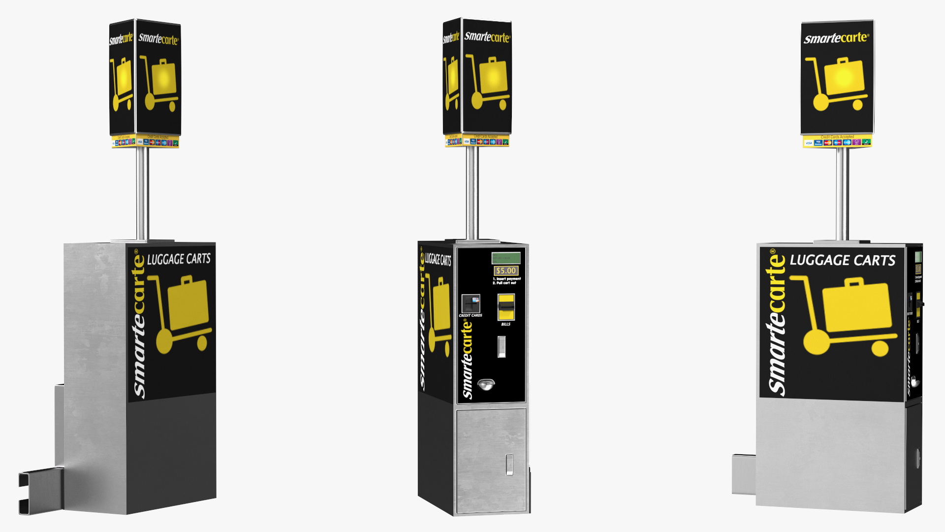 3D Airport Luggage Cart Management Unit Smartecarte model