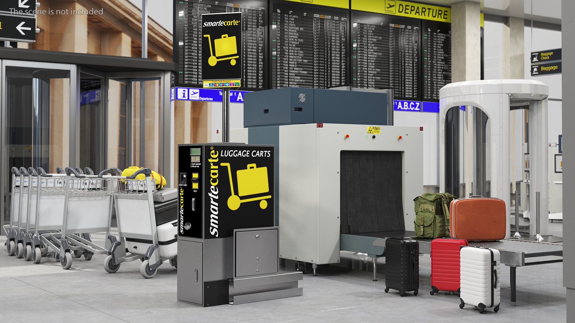 3D Airport Luggage Cart Management Unit Smartecarte model