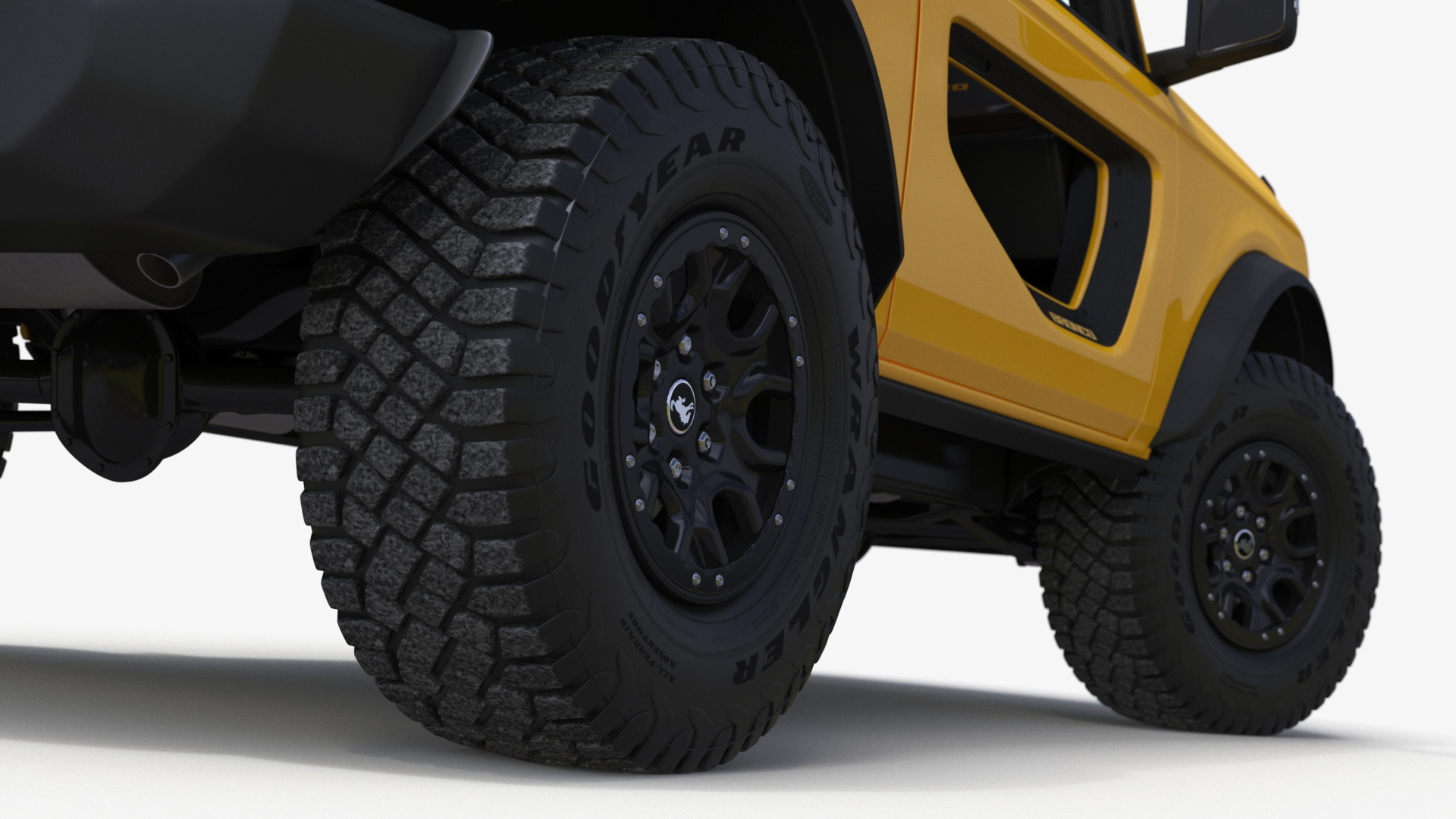 3D Ford Bronco Two Door Yellow 4X4 Rigged model